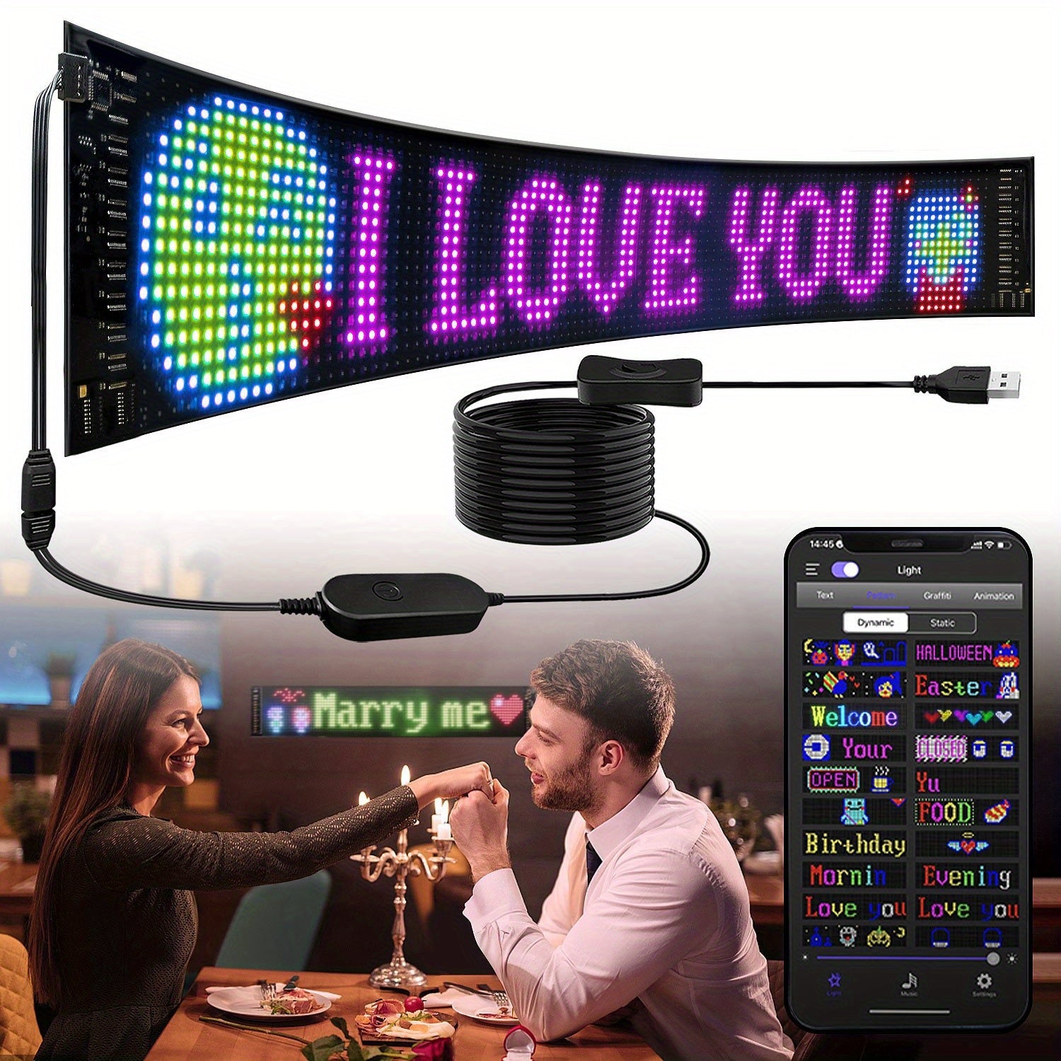 Scrollende RGB Werbe-LED-Schilder, 1 Stk für Geschäftsgeschenke – Detailansicht 2