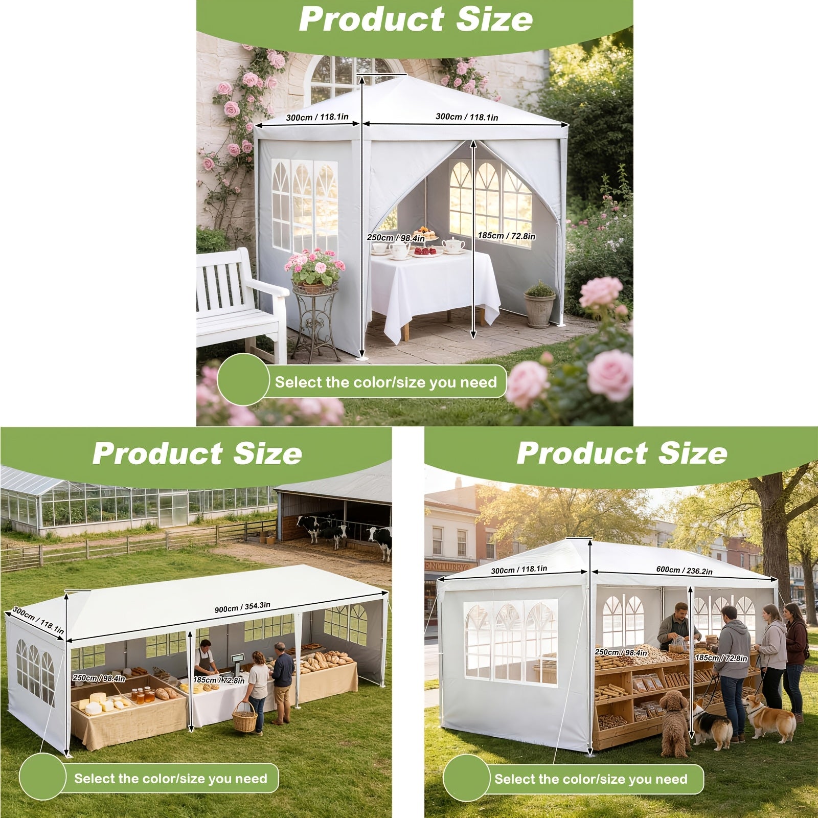 Seitenwände, 3 x 3 M für Garten und Terrasse – Detailansicht 4