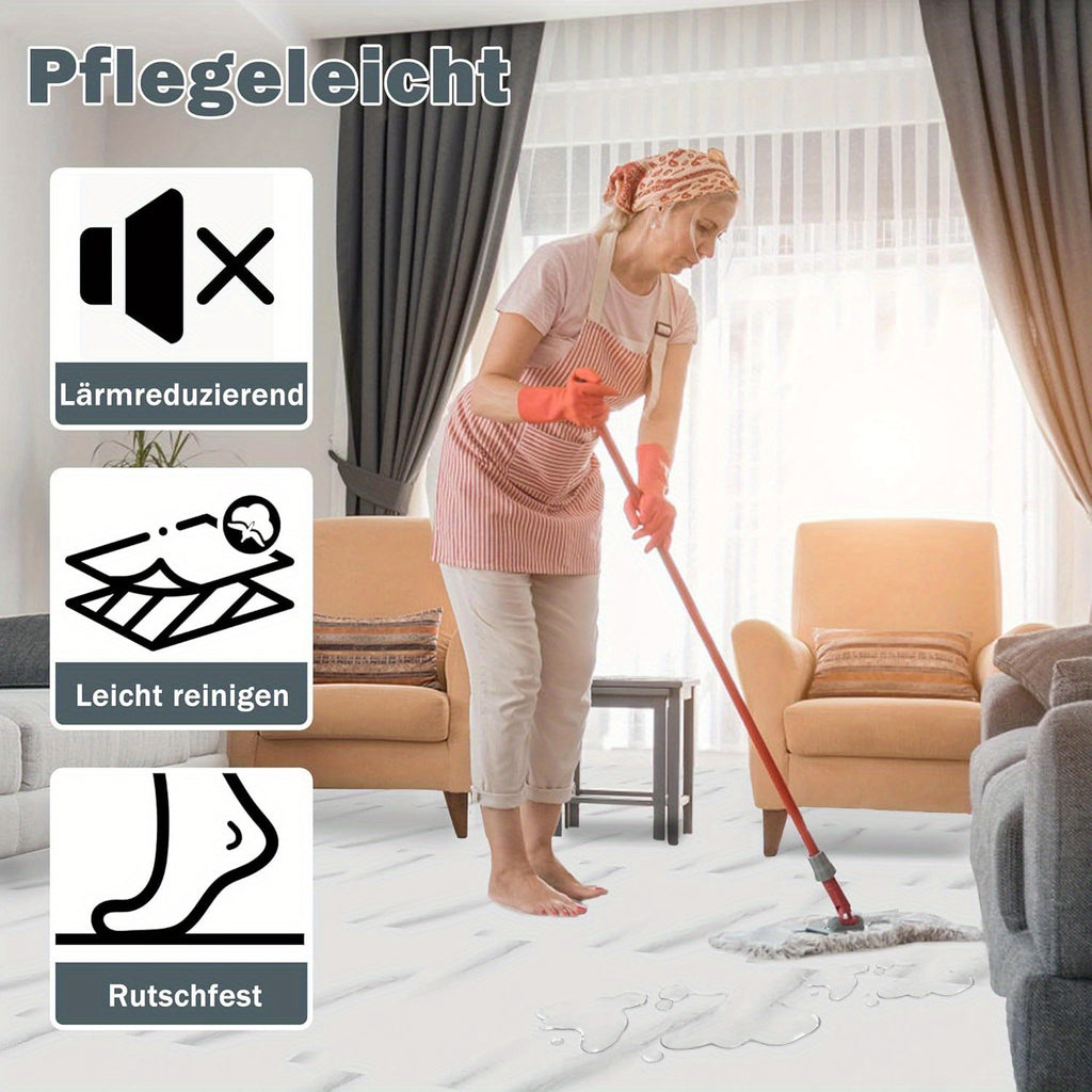 Selbstklebende PVC-Bodenfliesen - Vinylsockelleiste, 54 Stück für Küche und Essbereich – Detailansicht 4