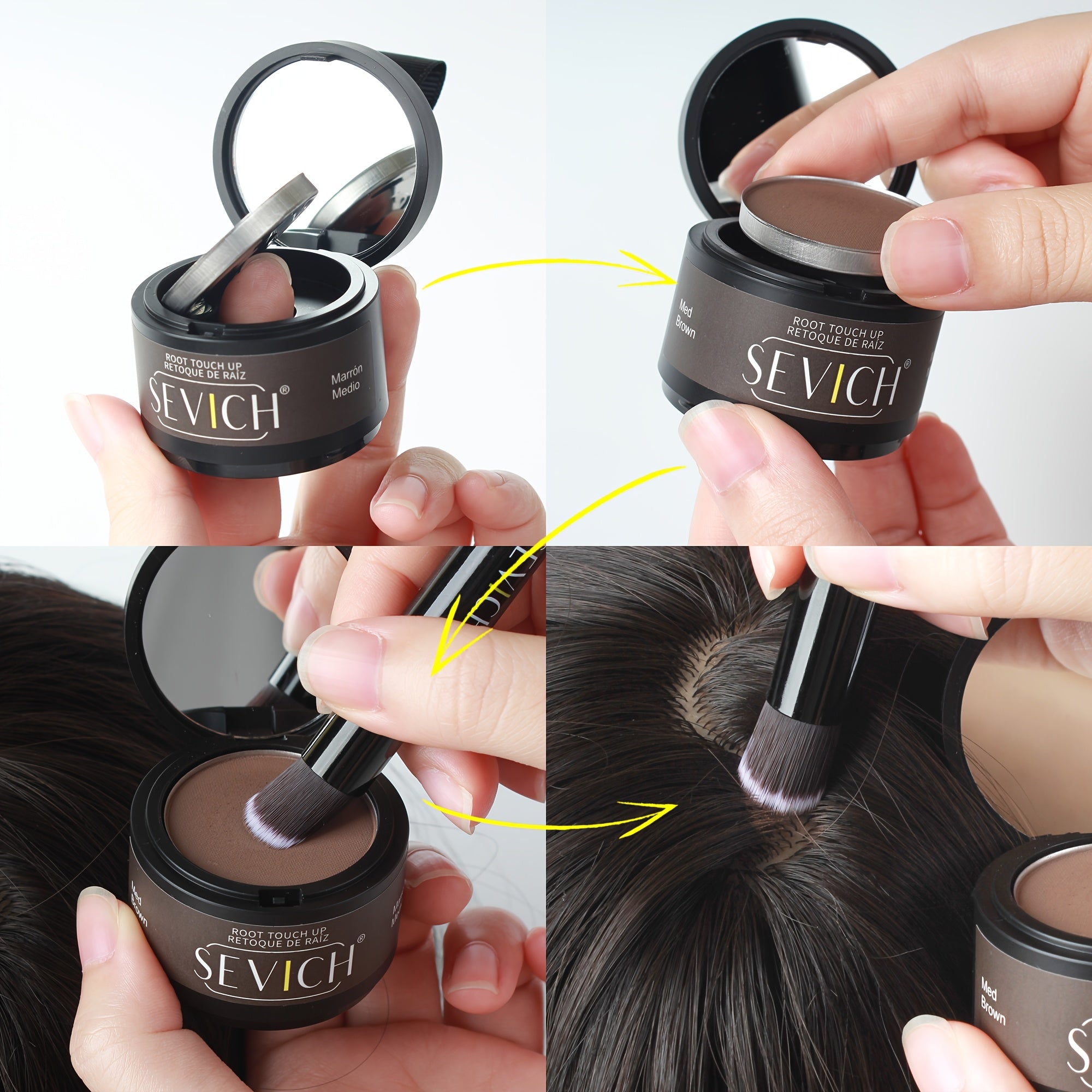 sevich Haaransatz-Puder-Set (Haarschatten-Puder, Dark Braun-1 für Zuhause und Haustiere – Hauptansicht
