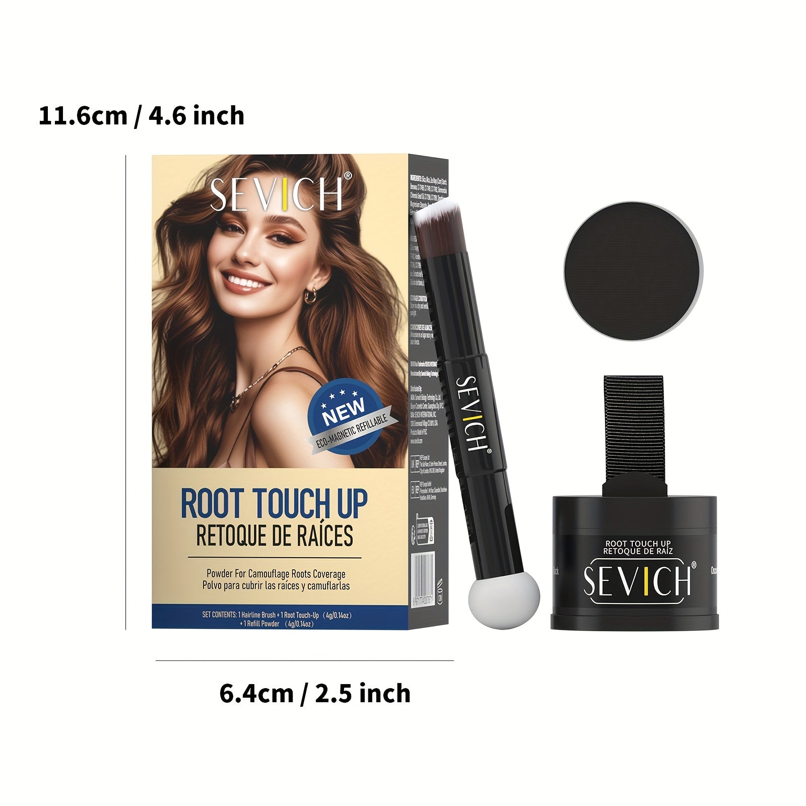 sevich Haaransatz-Puder-Set (Haarschatten-Puder, Dark Braun-1 für Zuhause und Haustiere – Detailansicht 6