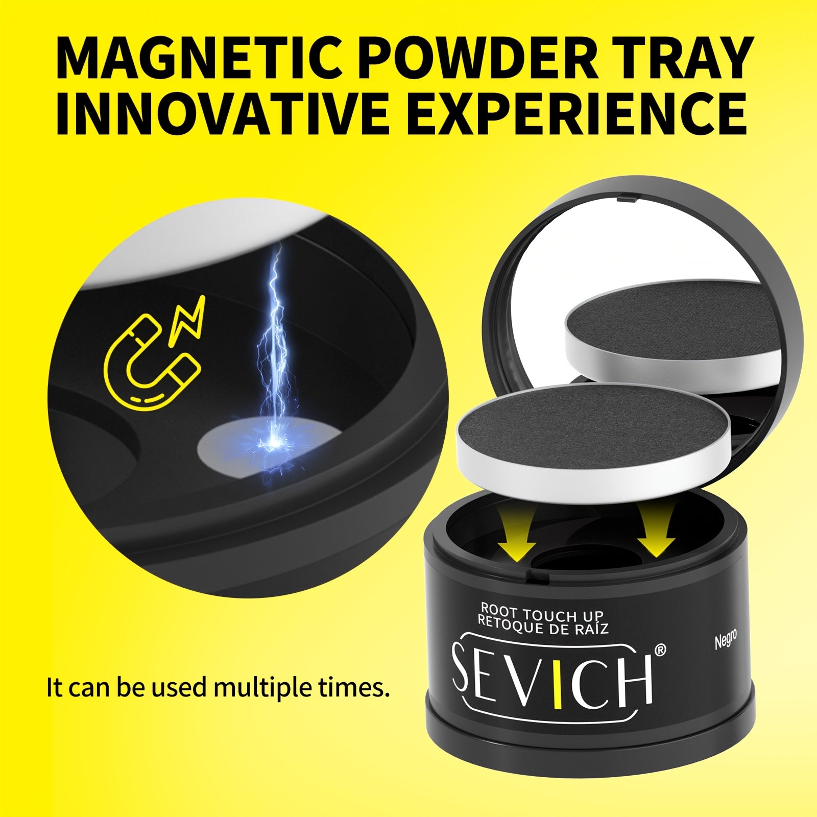 sevich Haaransatz-Puder-Set (Haarschatten-Puder, Normalpackung 4g + Nachfüllpackung 4g für Zuhause – Detailansicht 4