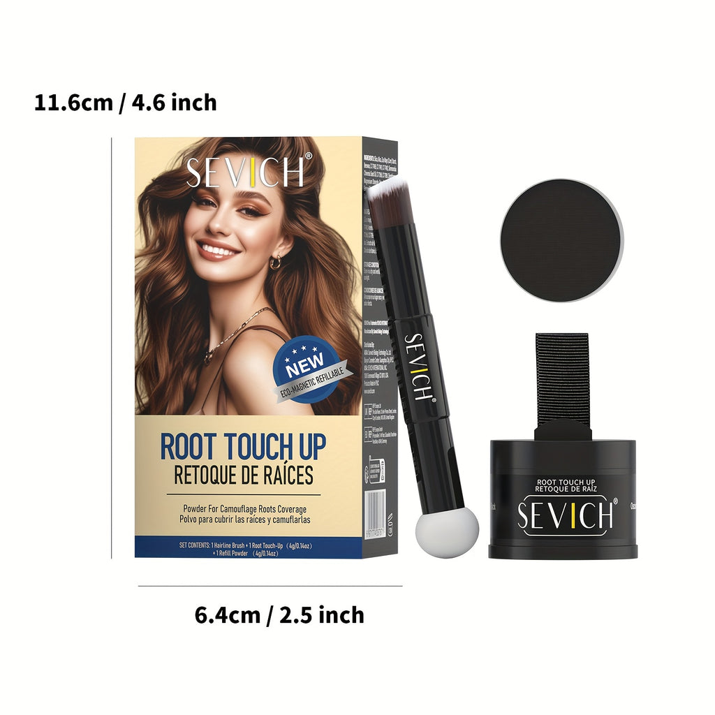 sevich Haaransatz-Puder-Set (Haarschatten-Puder, Normalpackung 4g + Nachfüllpackung 4g für Zuhause – Detailansicht 6