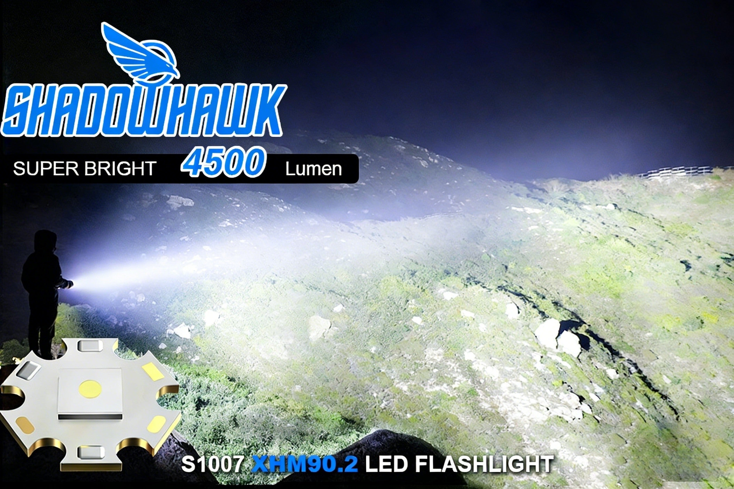 Shadowhawk Taschenlampe LED Wiederaufladbar, 5000mAh für Alltag und Notfälle im Freien – Detailansicht 12
