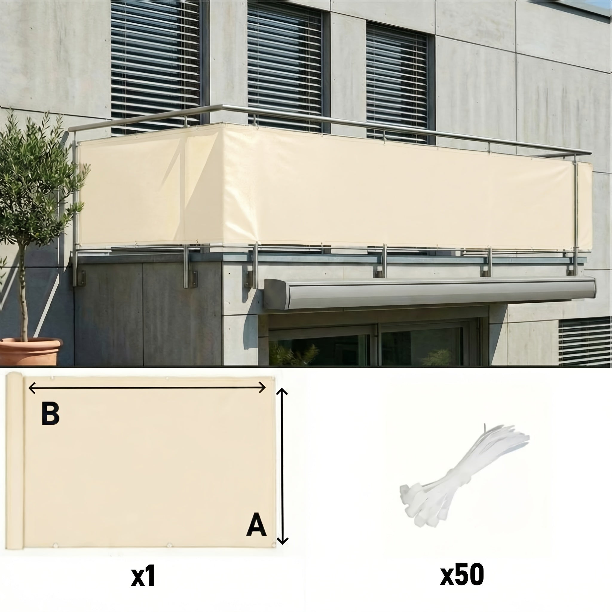 Sichtschutz, 1 Stück für Garten und Balkon – Detailansicht 3