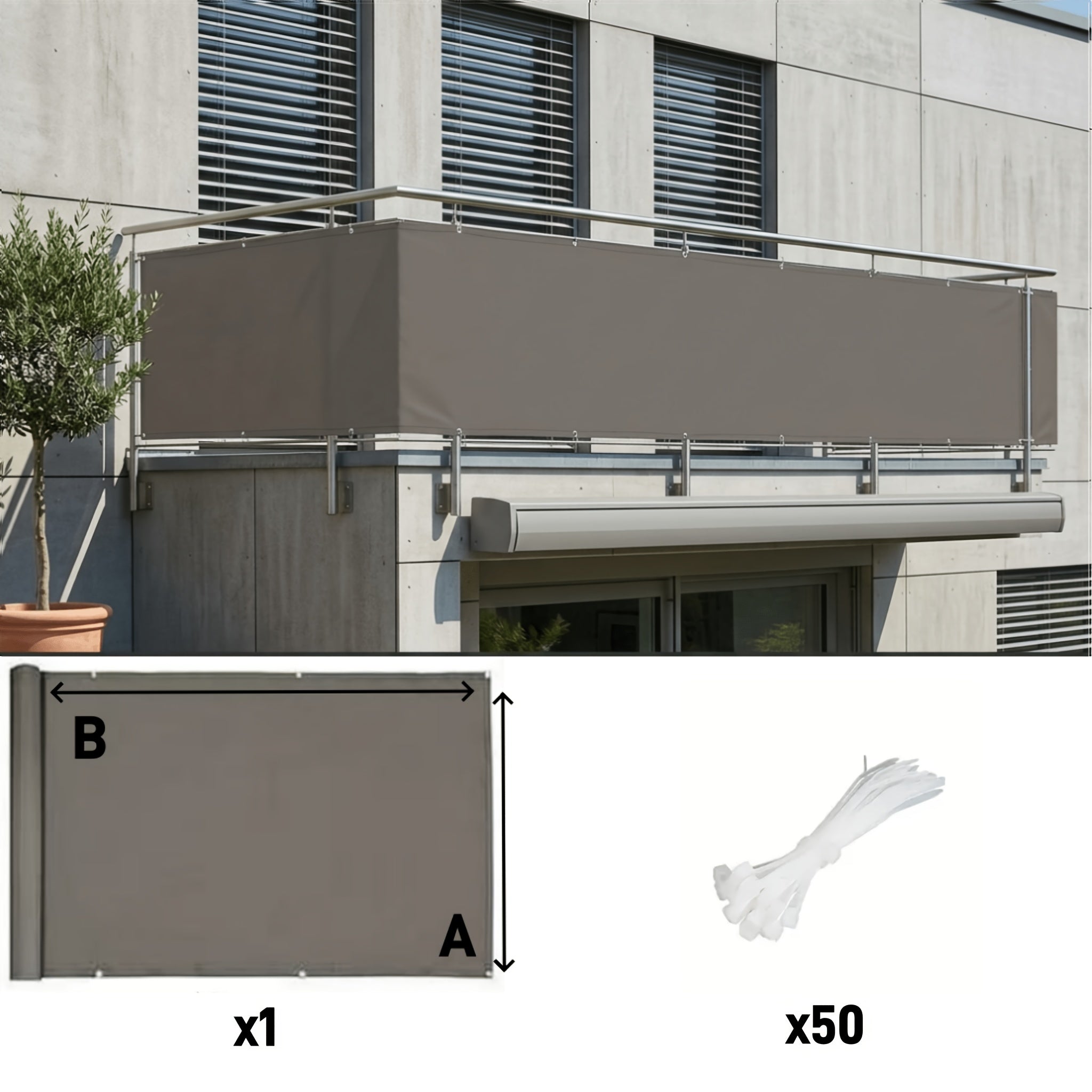 Sichtschutz, 1 Stück für Garten und Balkon – Detailansicht 6