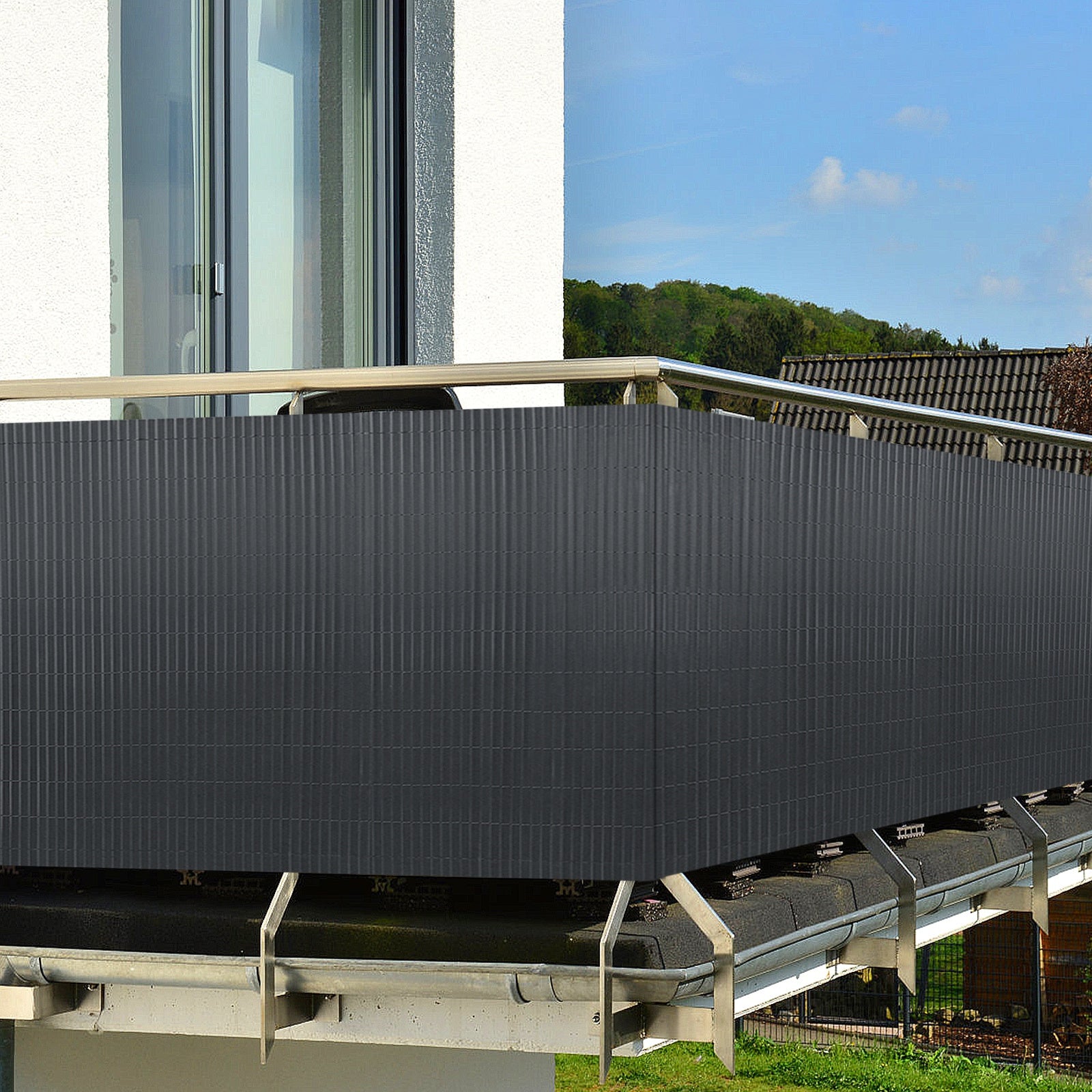Sichtschutz, Anthrazit für Balkon und Garten – Detailansicht 12