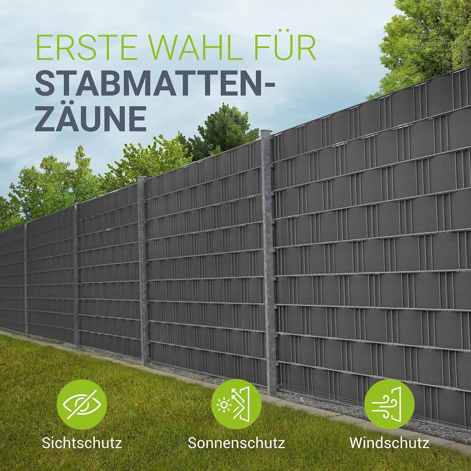 Sichtschutz, Grau für Balkon – Detailansicht 2