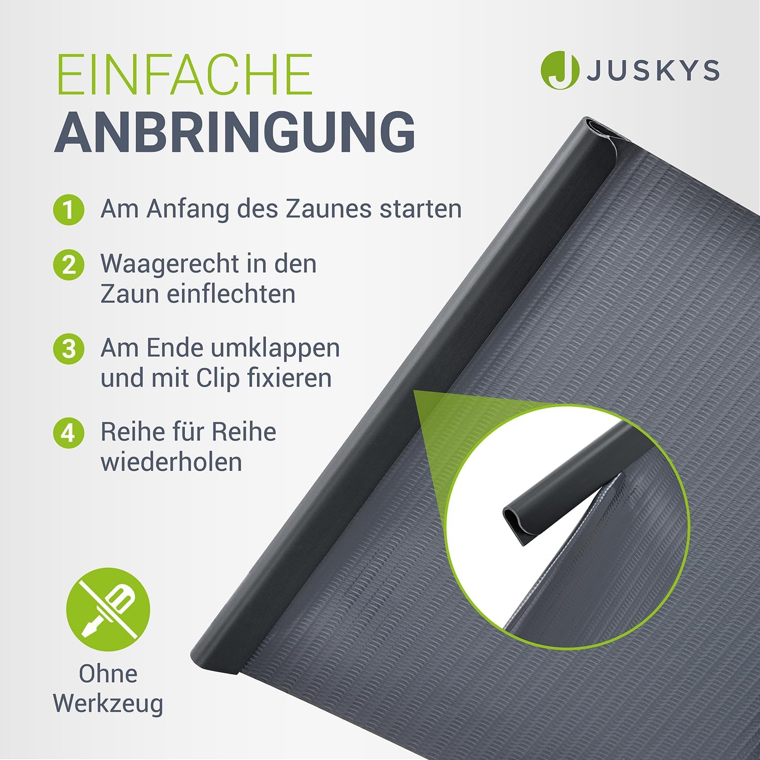 Sichtschutz, Grau für Balkon – Detailansicht 3