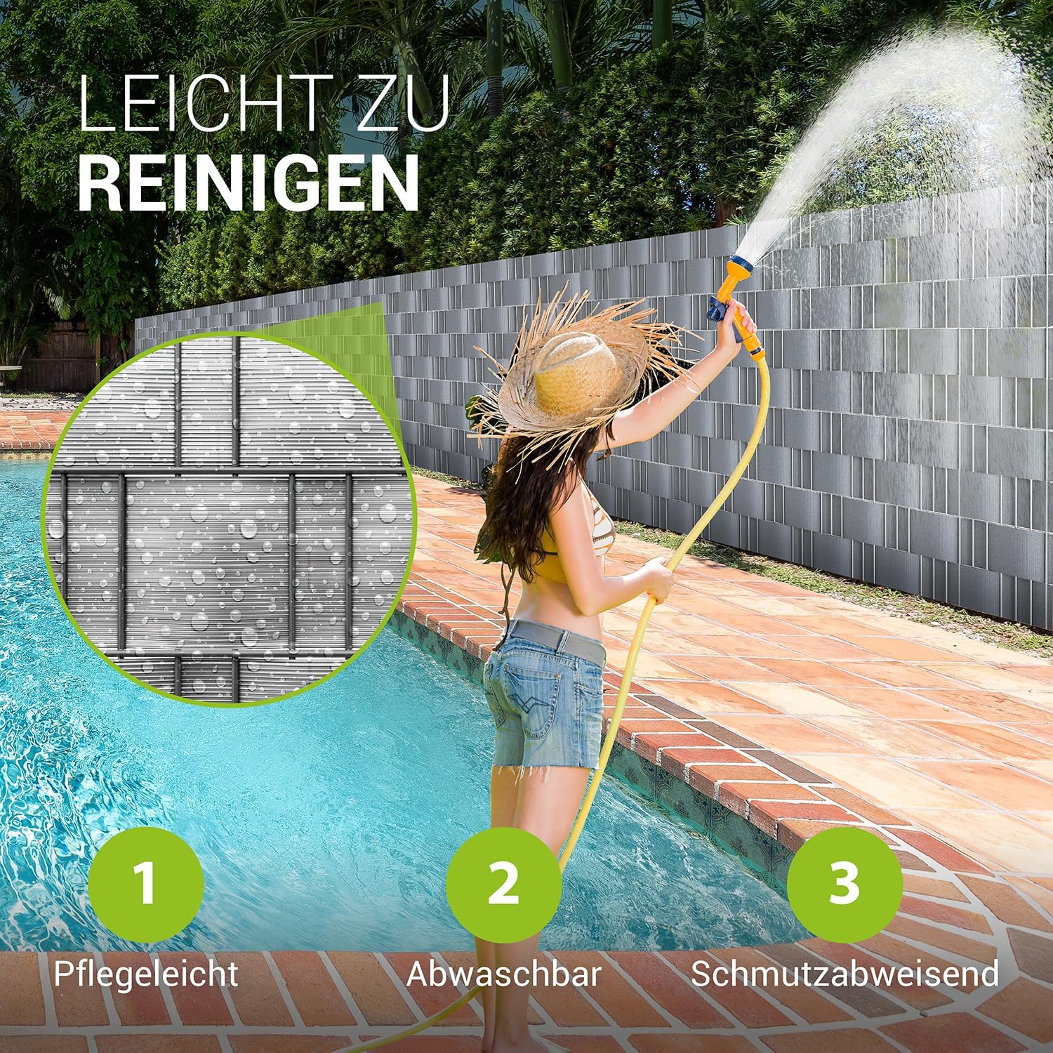 Sichtschutz, Grau für Balkon – Detailansicht 13