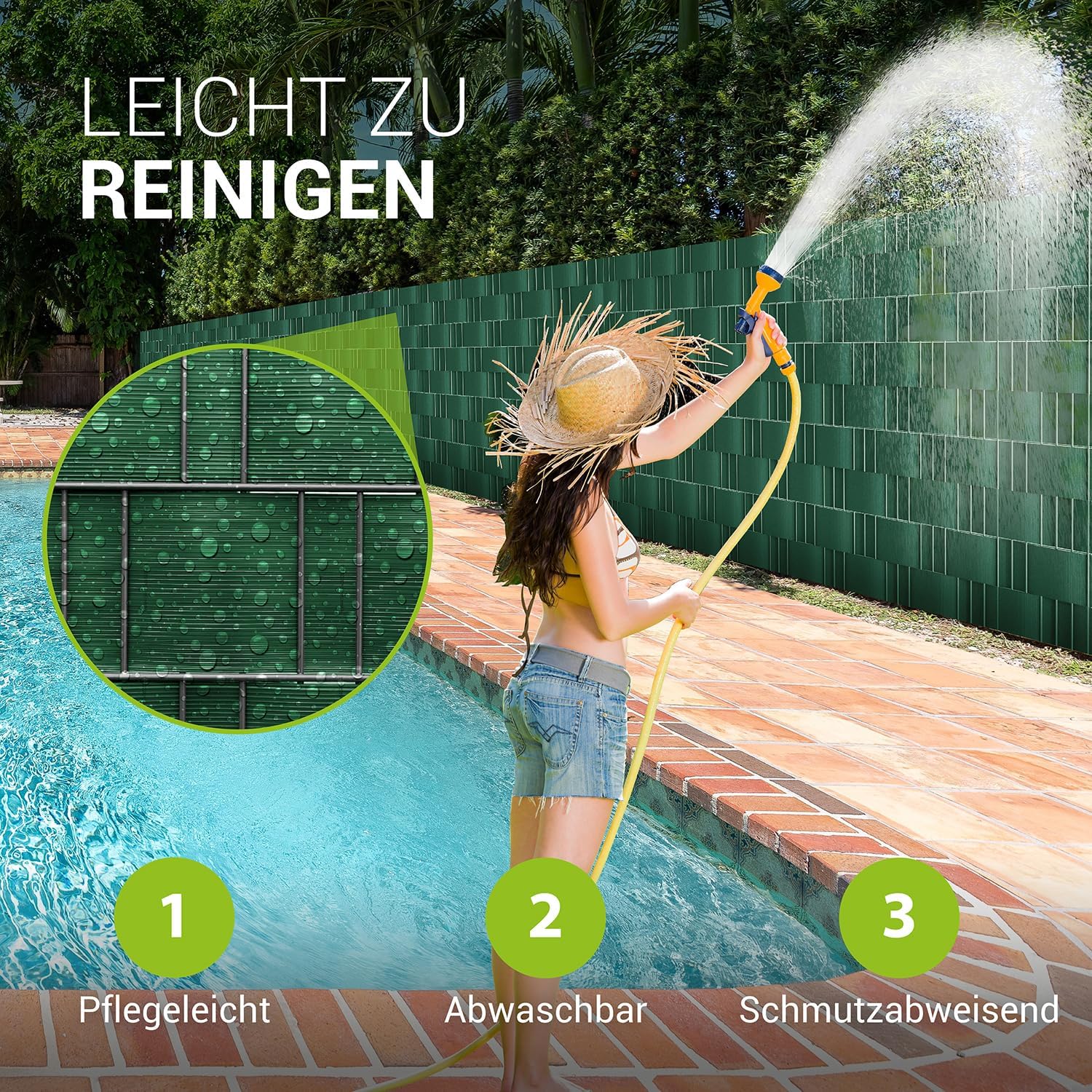 Sichtschutz, Grau für Balkon – Detailansicht 20