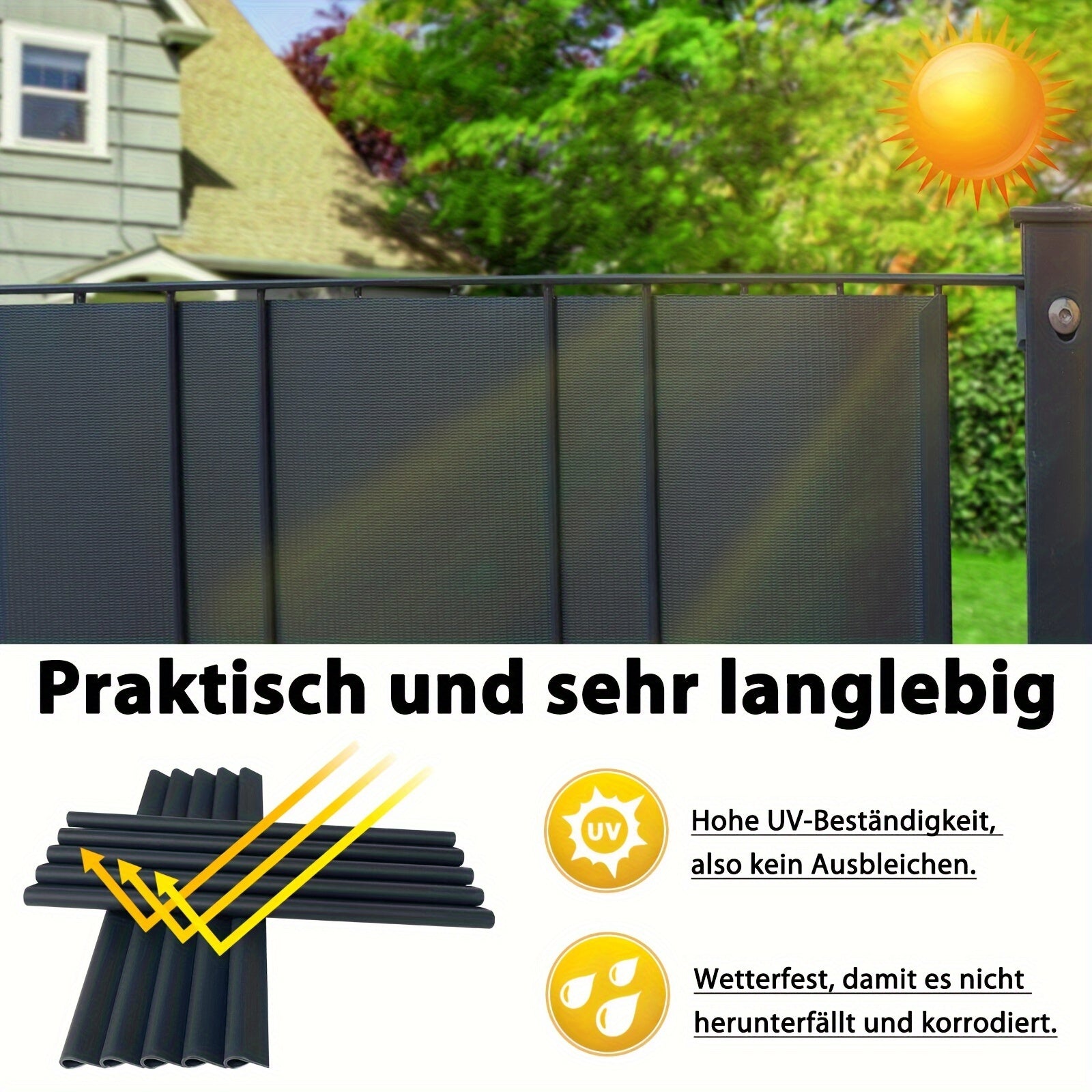 Sichtschutz, Hellgrau für Garten – Detailansicht 12