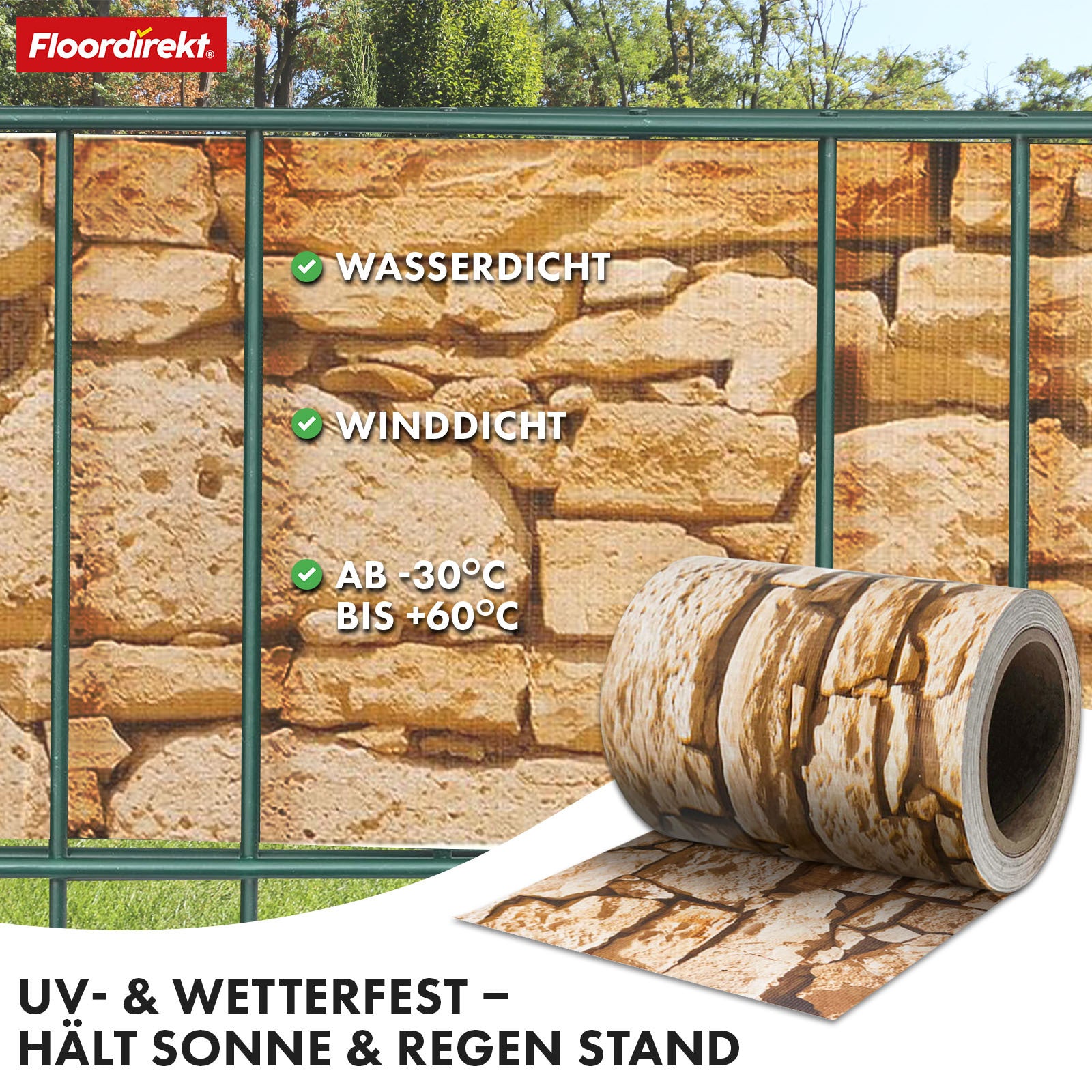 Sichtschutz, Kiesoptik für Balkon und Garten – Detailansicht 5