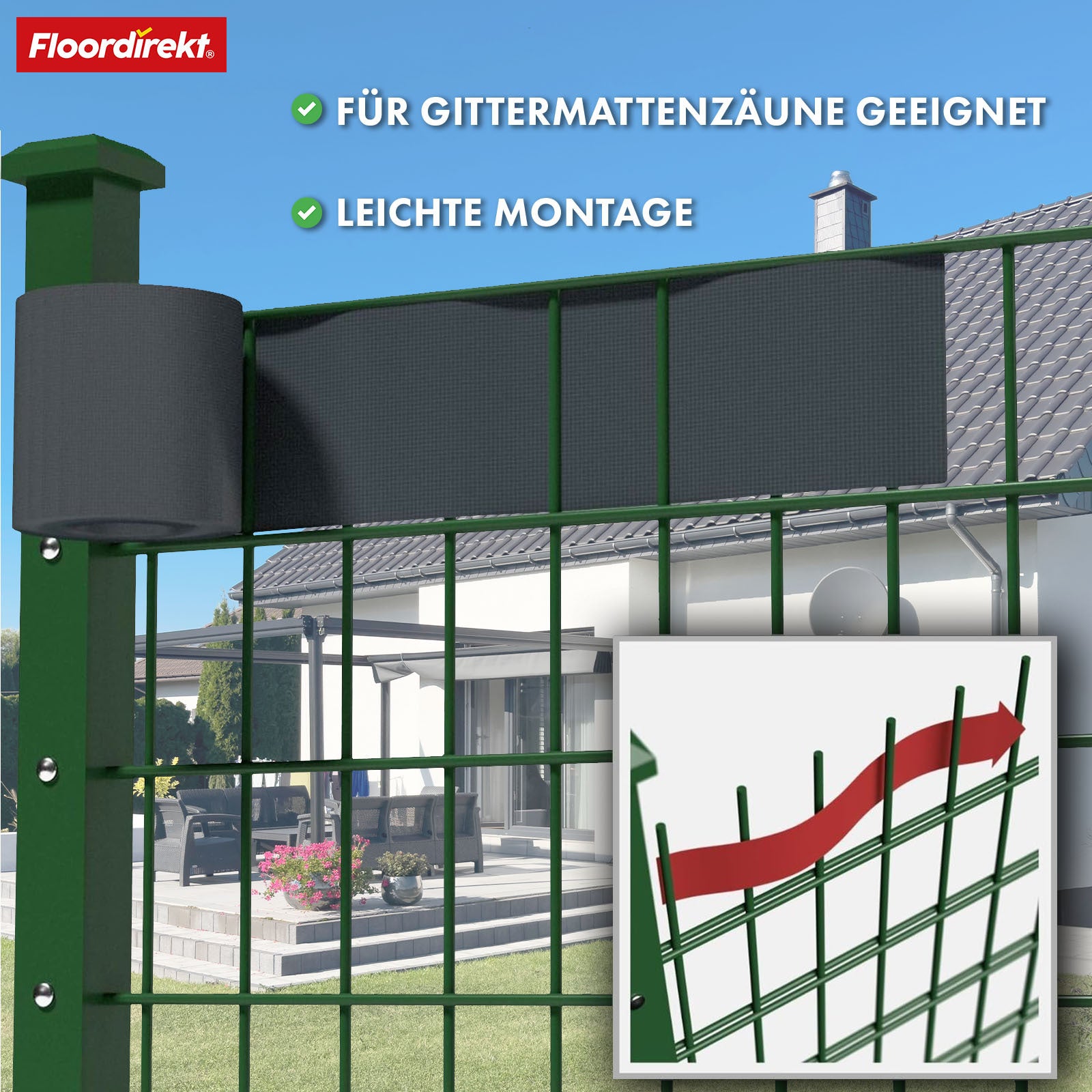Sichtschutz, Kiesoptik für Balkon und Garten – Detailansicht 18