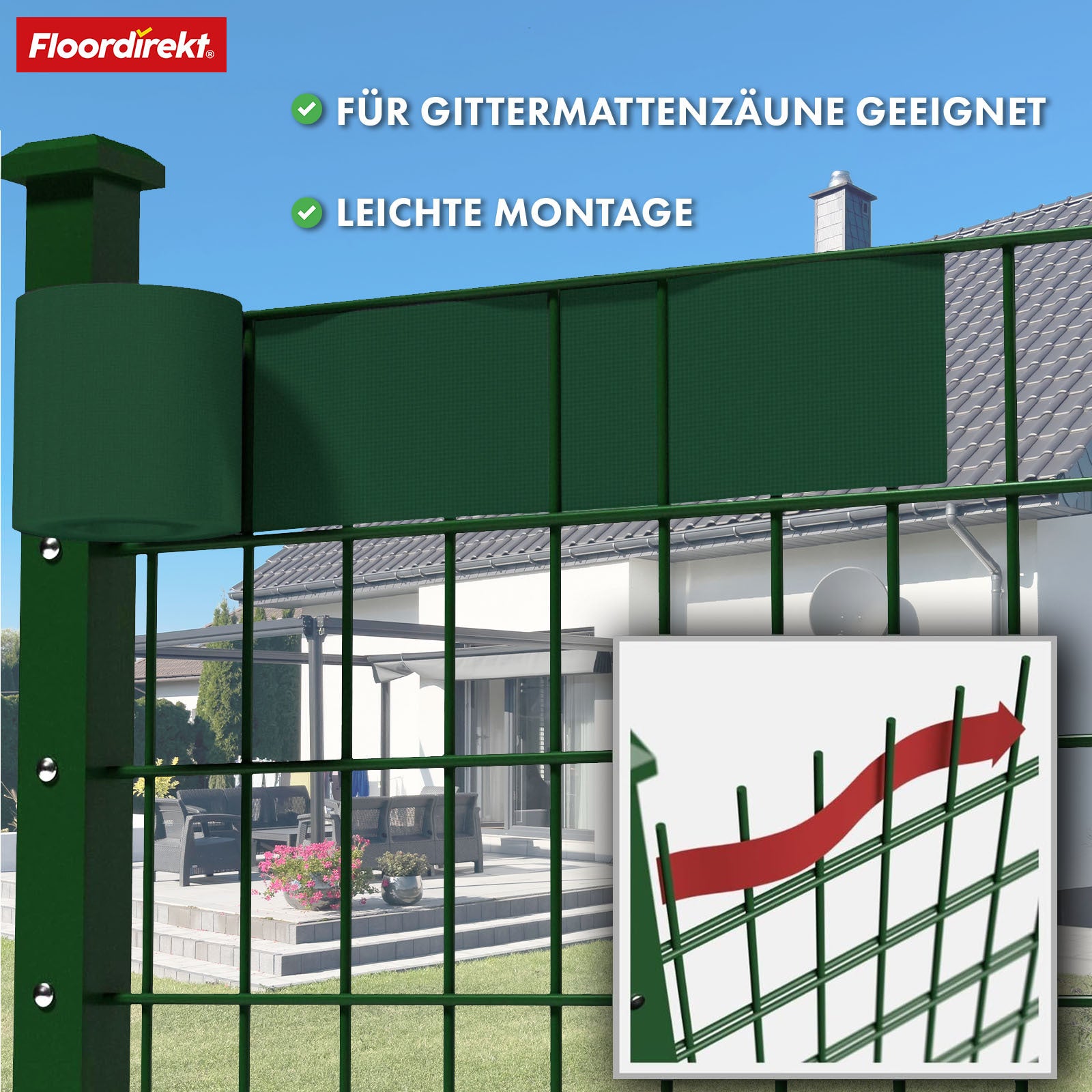 Sichtschutz, Kiesoptik für Balkon und Garten – Detailansicht 25