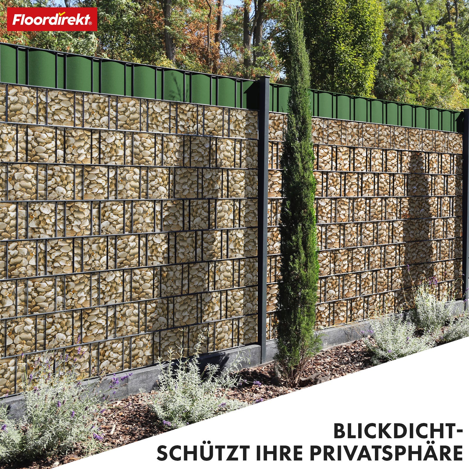Sichtschutz, Kiesoptik für Balkon und Garten – Detailansicht 34