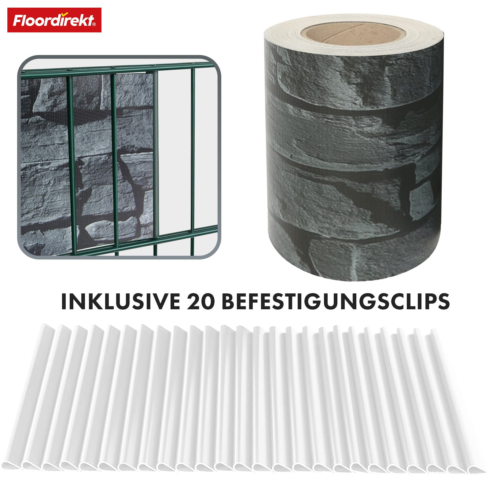 Sichtschutz, Kiesoptik für Balkon und Garten – Detailansicht 38