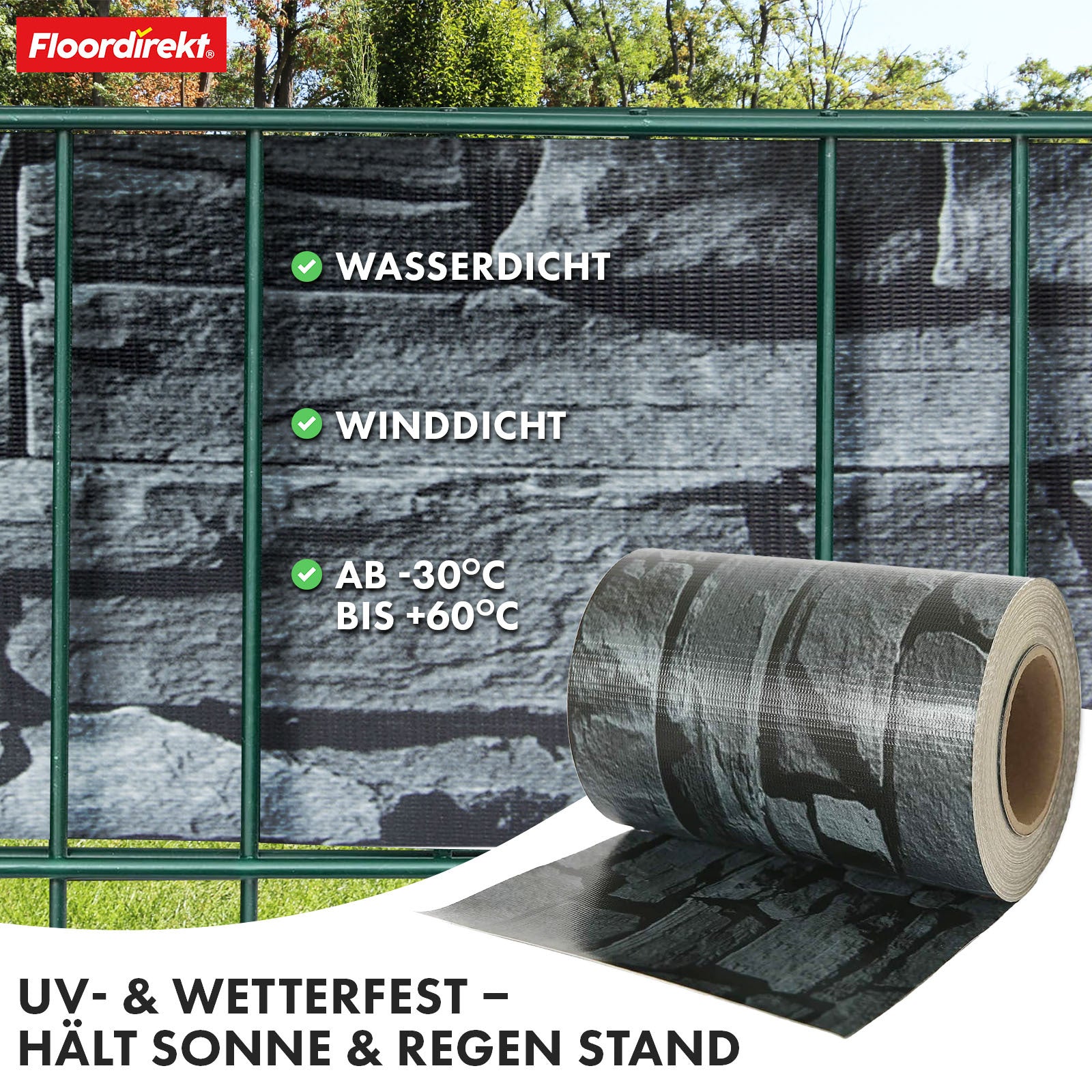 Sichtschutz, Kiesoptik für Balkon und Garten – Detailansicht 40
