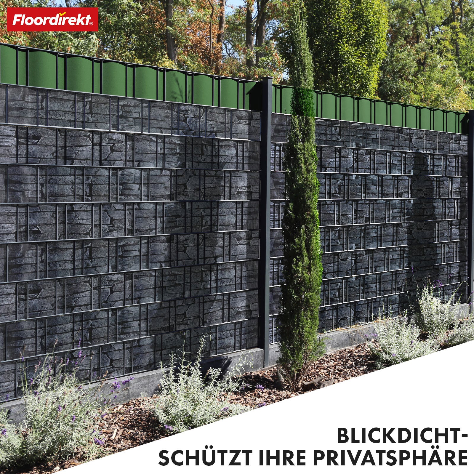 Sichtschutz, Kiesoptik für Balkon und Garten – Detailansicht 41