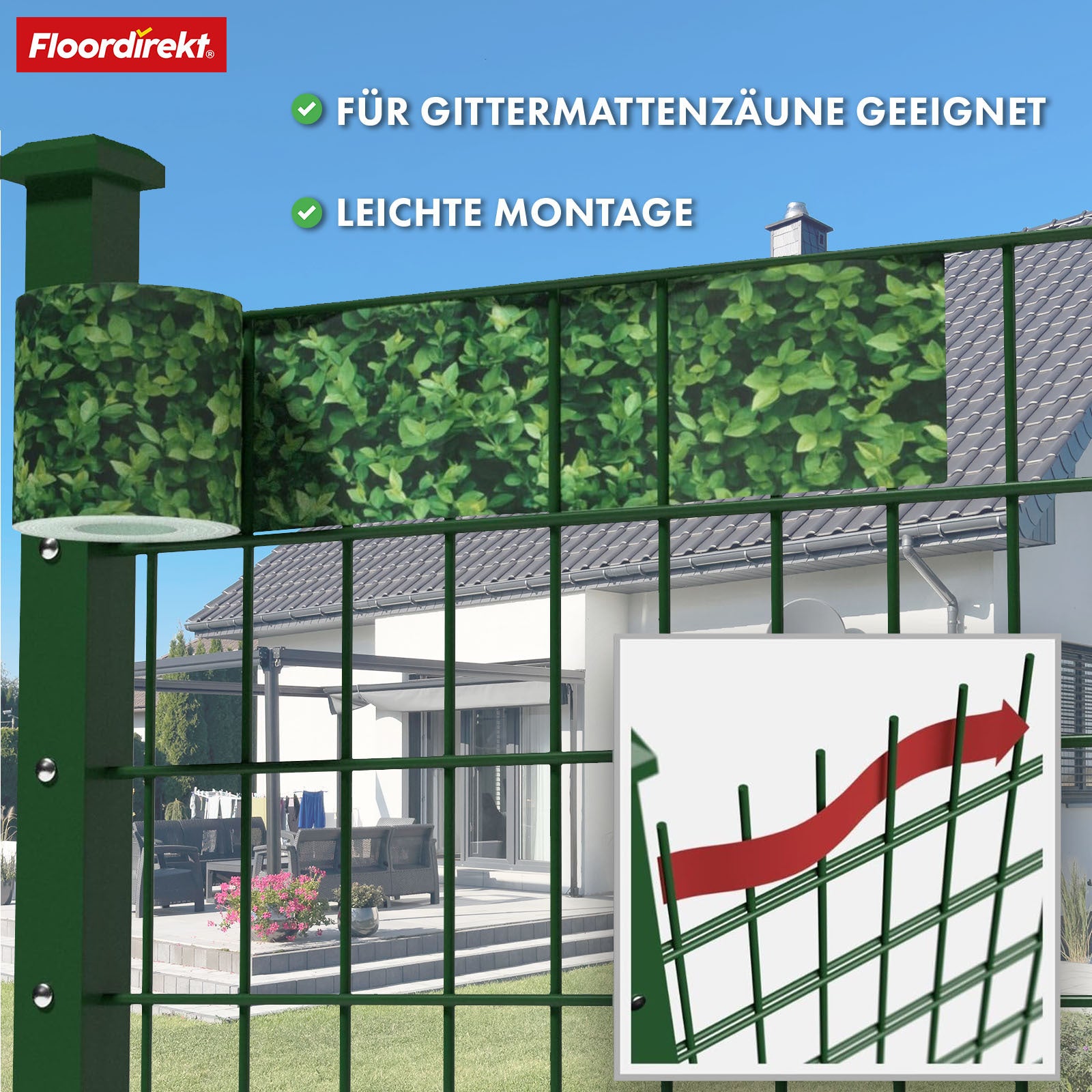 Sichtschutz, Kiesoptik für Balkon und Garten – Detailansicht 46