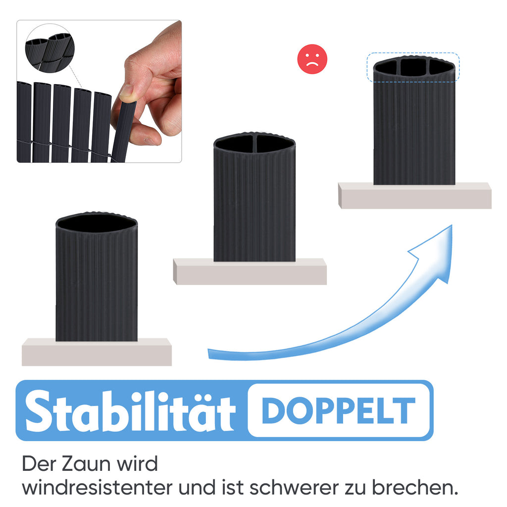 Sichtschutz, Kunststoff für Garten und Balkon – Detailansicht 4