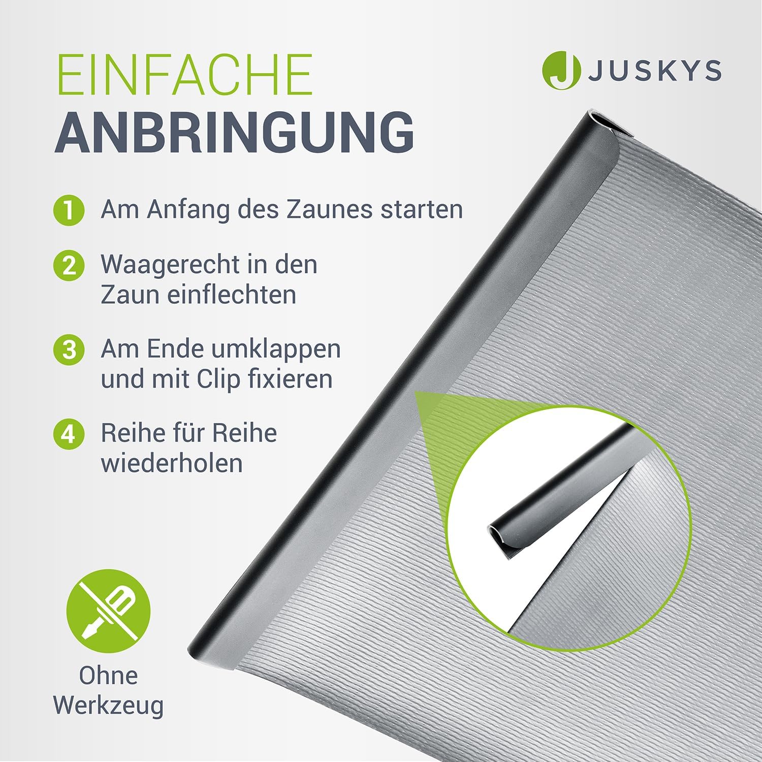 Sichtschutz, mit 4 Rollen für Garten und Balkon – Detailansicht 10