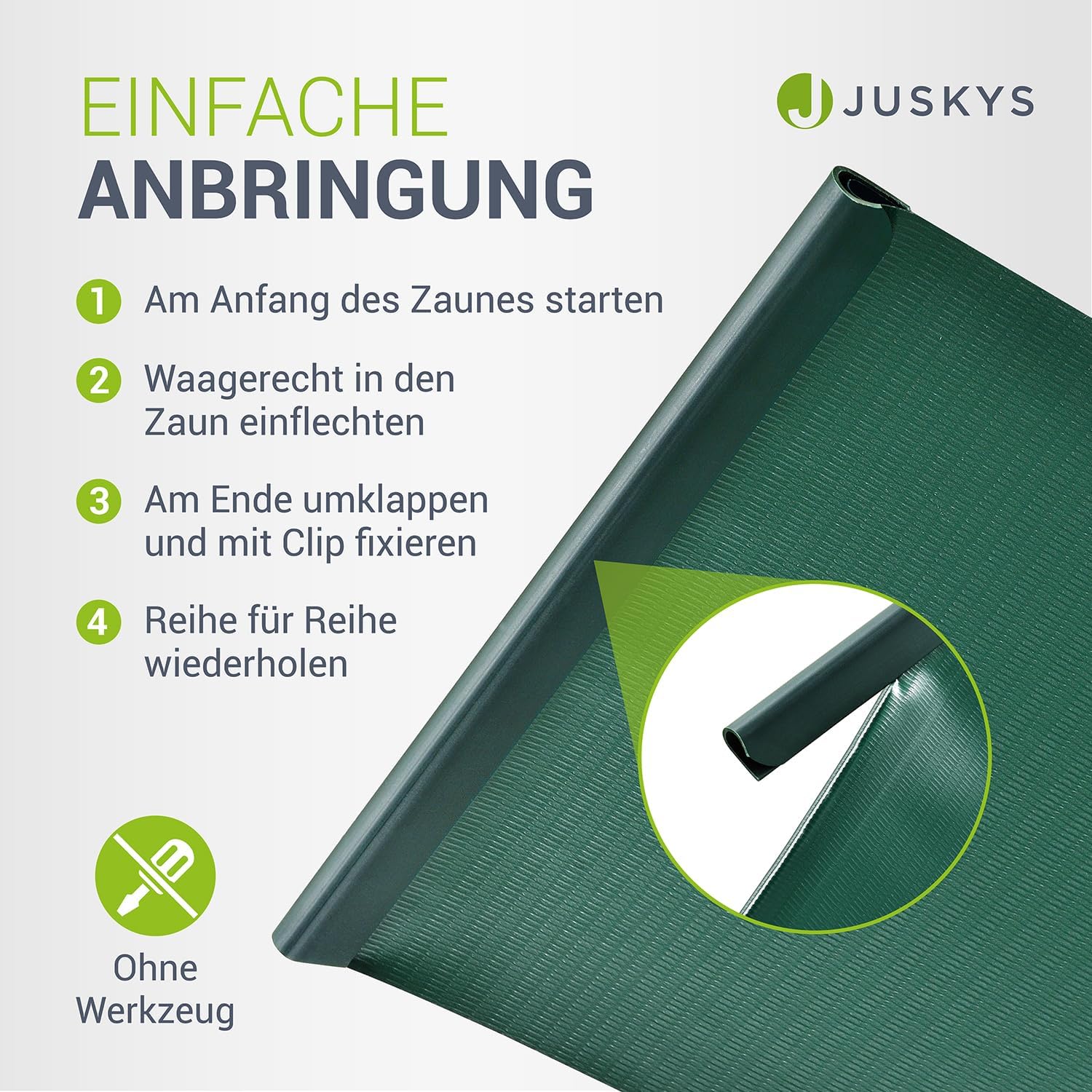 Sichtschutz, mit 4 Rollen für Garten und Balkon – Detailansicht 17