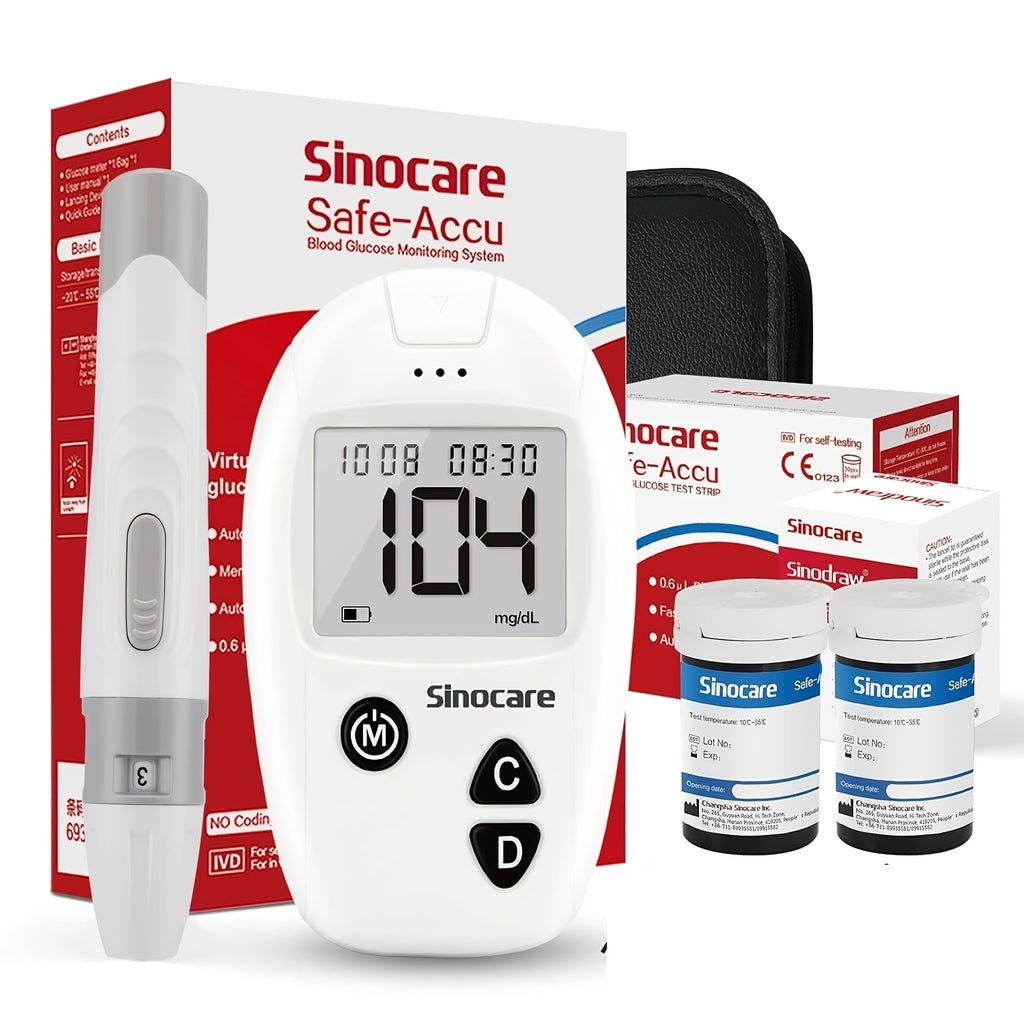 Sinocare Safe-Accu Blutzuckermessgerät-Set für Fahrzeug und unterwegs – Hauptansicht