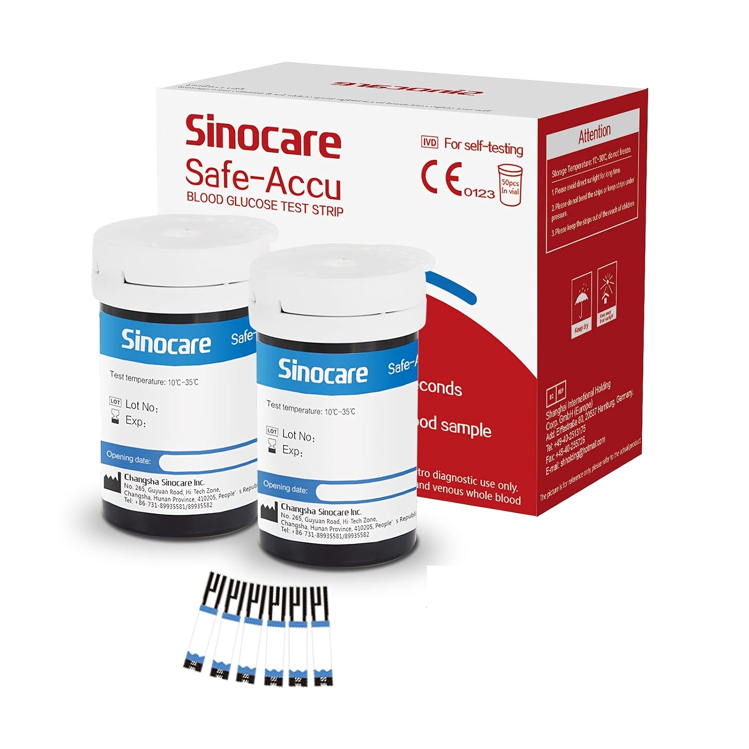 Sinocare Safe-Accu Blutzuckermessgerät-Set für Fahrzeug und unterwegs – Detailansicht 2