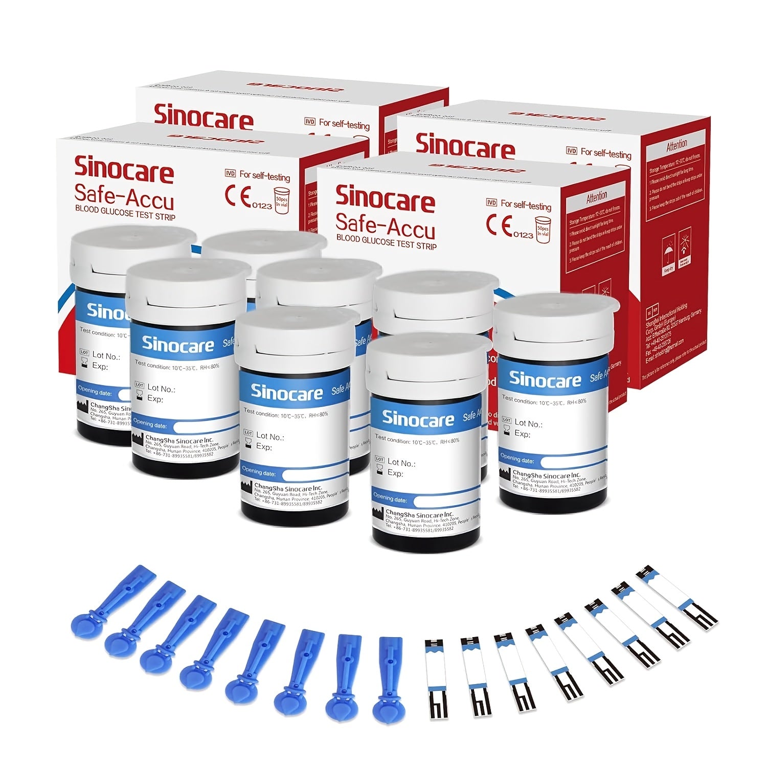 Sinocare Safe-Accu Blutzuckermessgerät-Set für Fahrzeug und unterwegs – Detailansicht 8