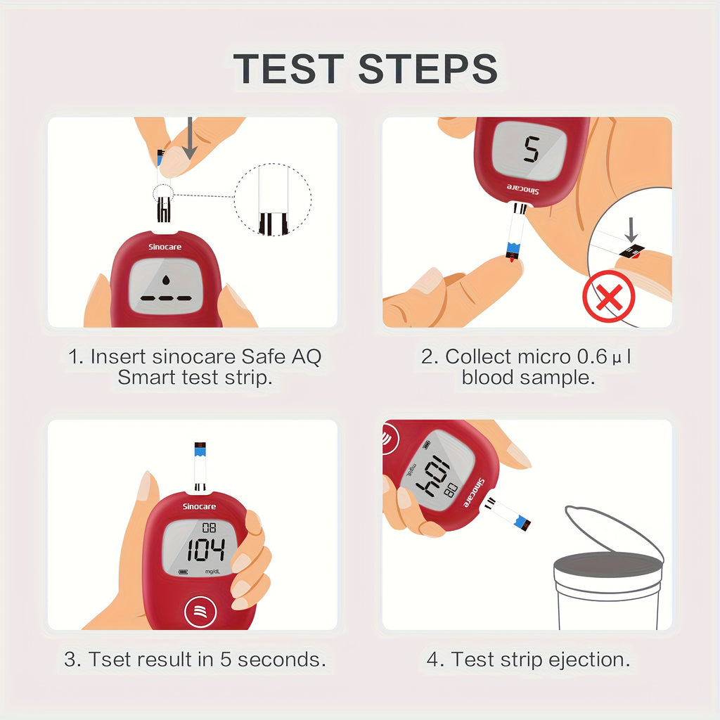 Sinocare Safe AQ Blutzuckerteststreifen* für Fahrzeug und unterwegs – Detailansicht 3