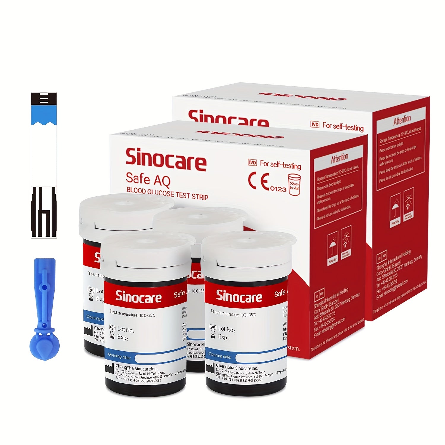 Sinocare Safe AQ Blutzuckerteststreifen* für Fahrzeug und unterwegs – Detailansicht 4