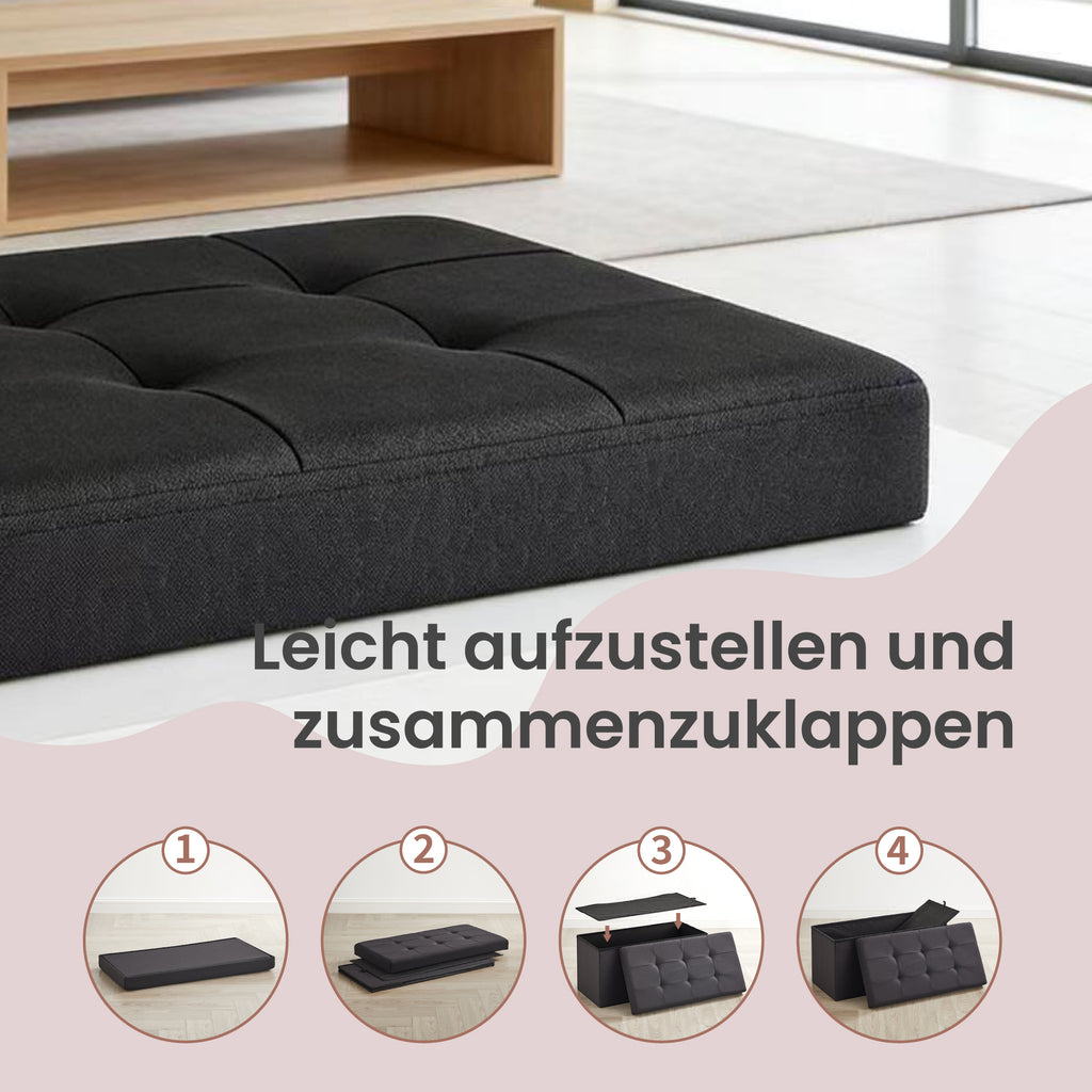 Sitzbank, Tintenschwarz für Schlafzimmer und Bett – Detailansicht 6