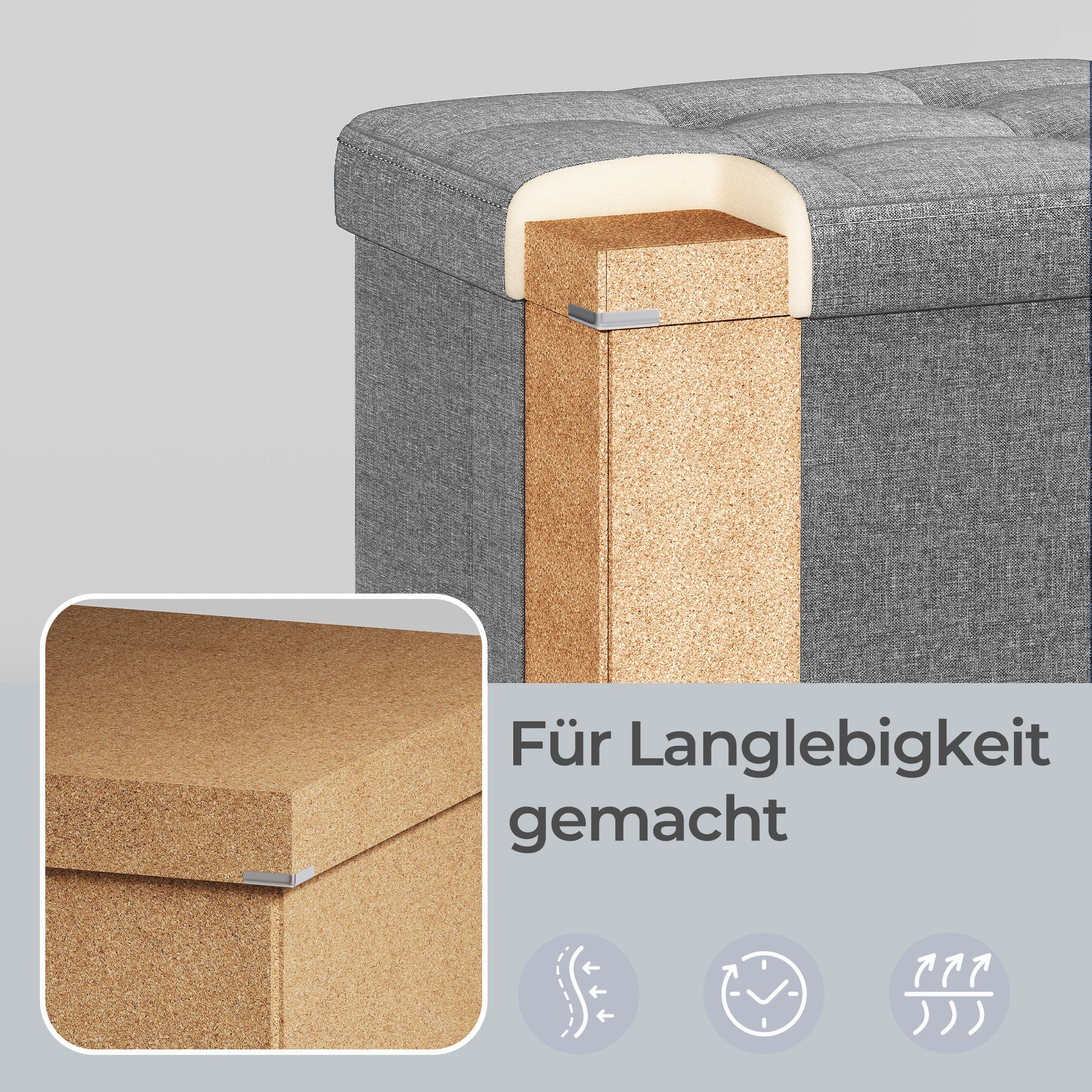 Sitzbank, Tintenschwarz für Schlafzimmer und Bett – Detailansicht 14