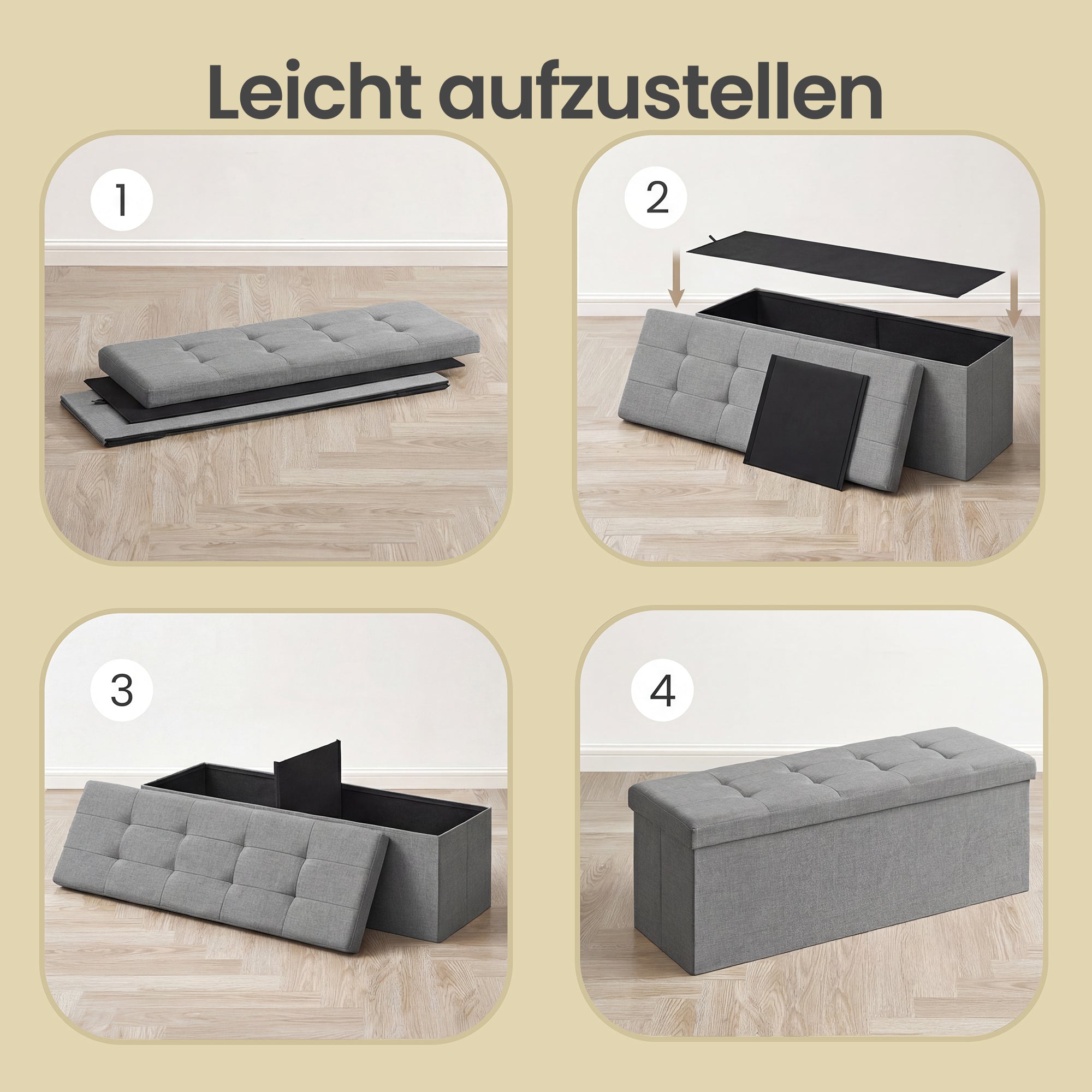 Sitzbank, Tintenschwarz für Schlafzimmer und Bett – Detailansicht 24