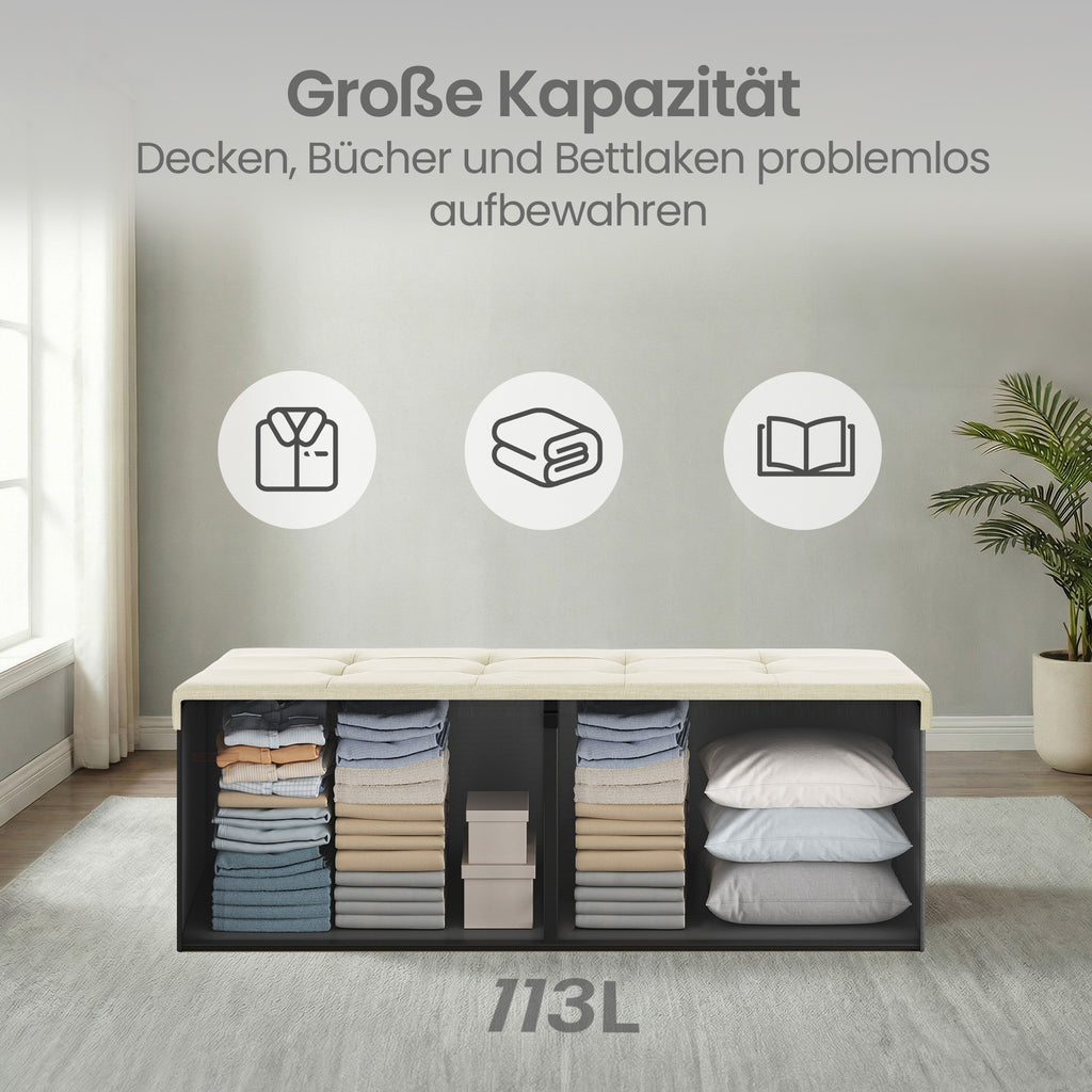 Sitzbank, Tintenschwarz für Schlafzimmer und Bett – Detailansicht 31