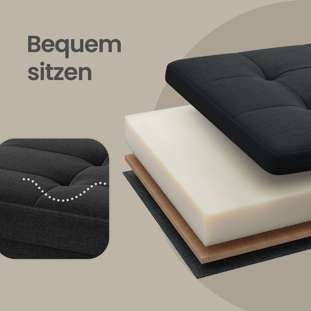 Sitzbank, Tintenschwarz für Schlafzimmer und Bett – Detailansicht 39