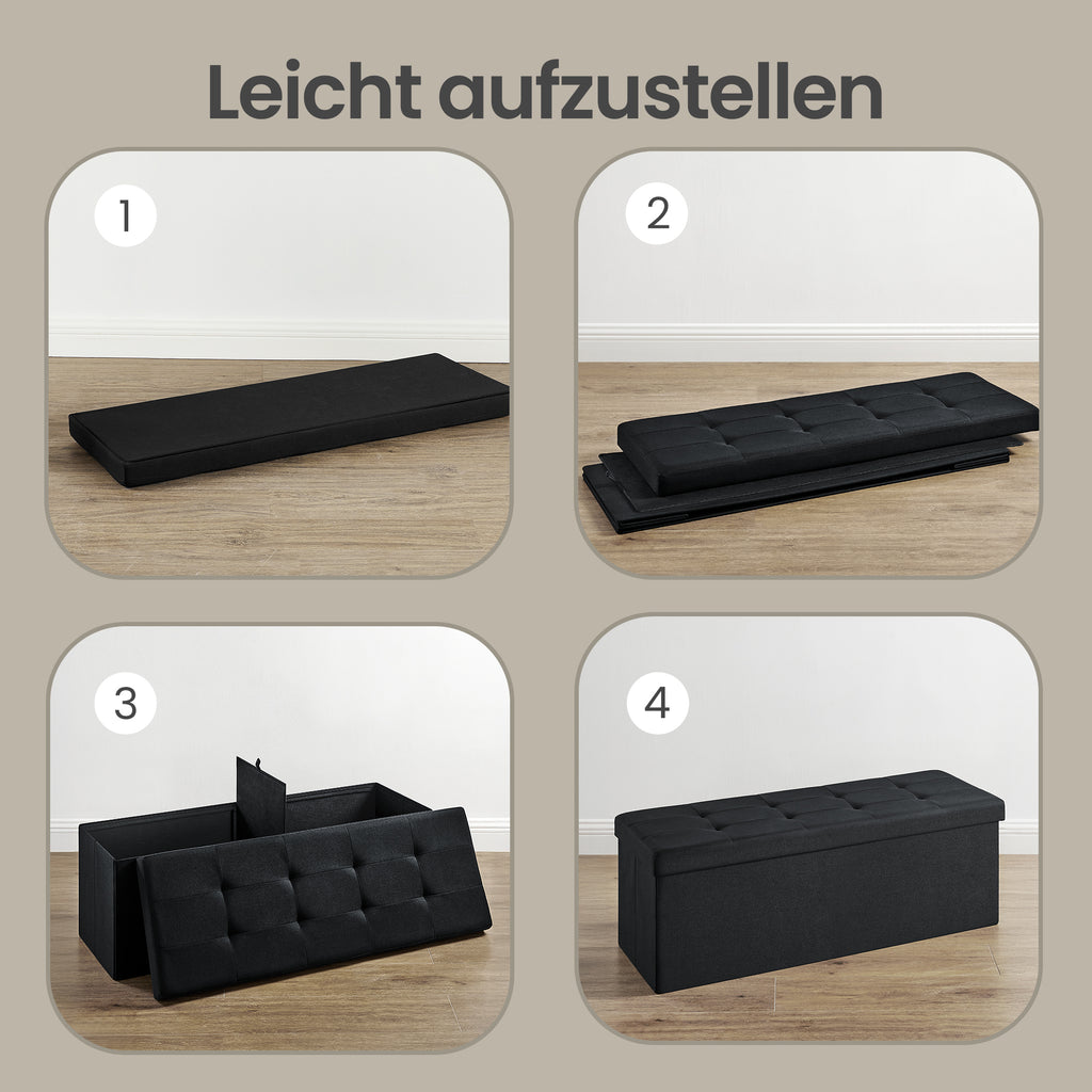 Sitzbank, Tintenschwarz für Schlafzimmer und Bett – Detailansicht 40