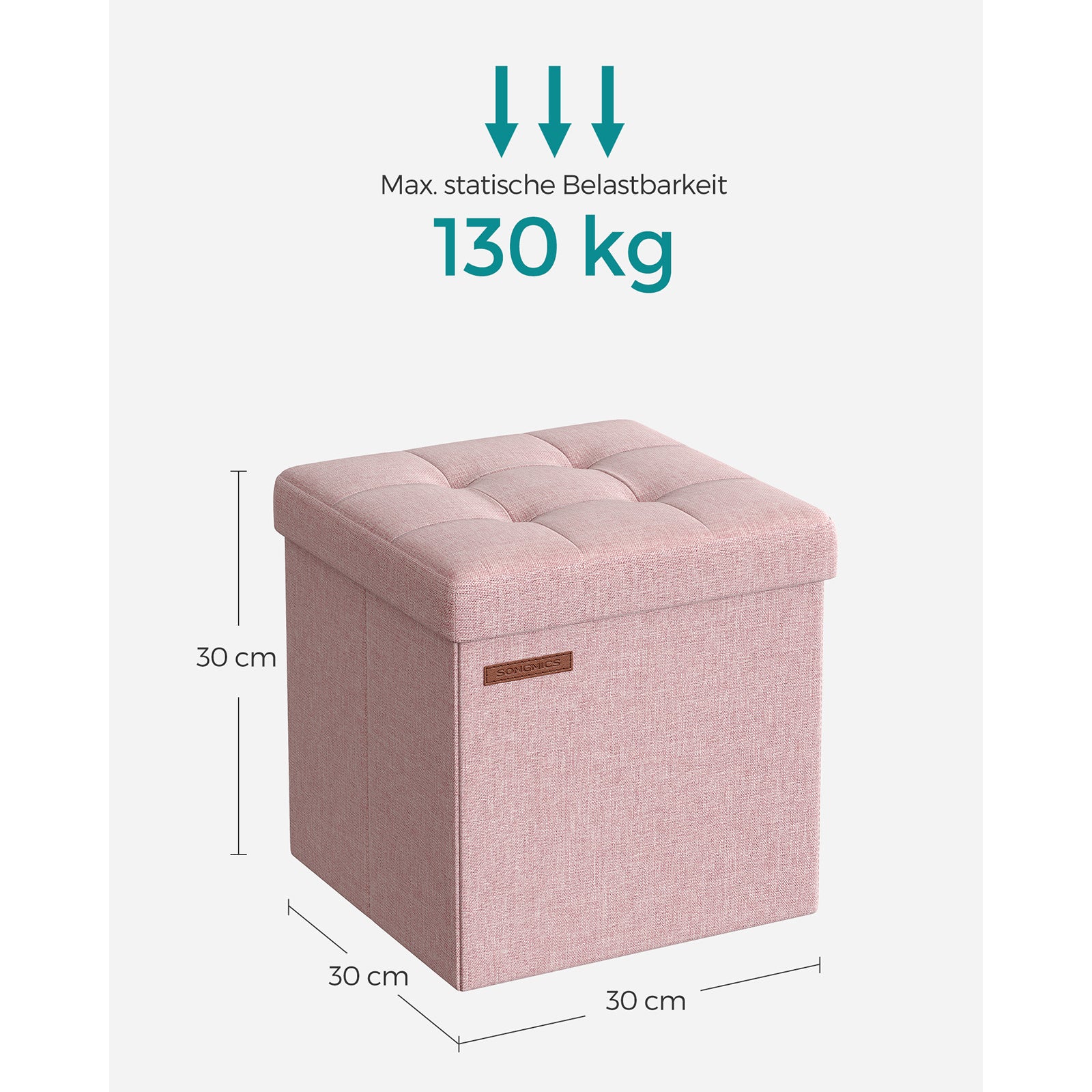 Sitzhocker mit Stauraum, 130 kg für Schlafzimmer und Bett – Detailansicht 3