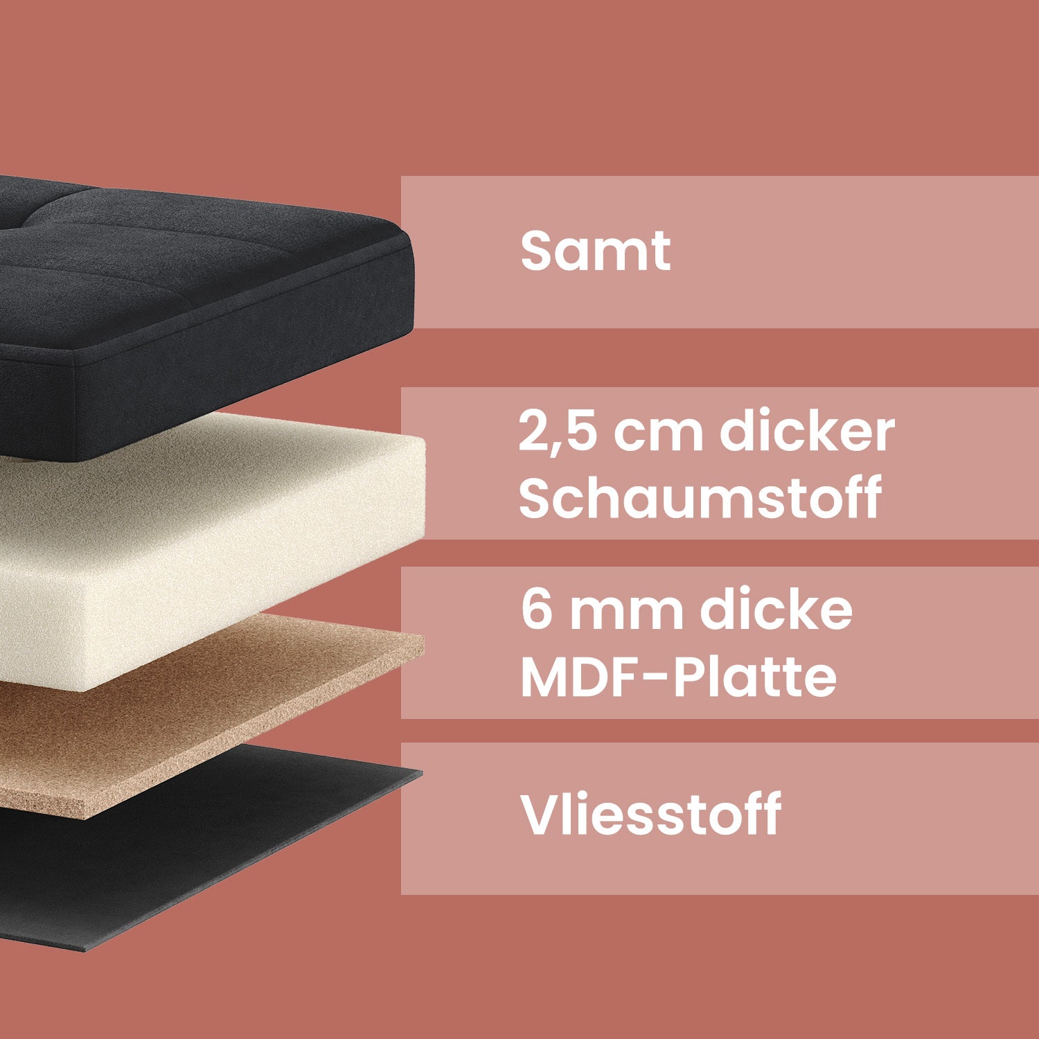 Sitzhocker mit Stauraum, Samt für Eingangsbereich und Alltag – Detailansicht 5