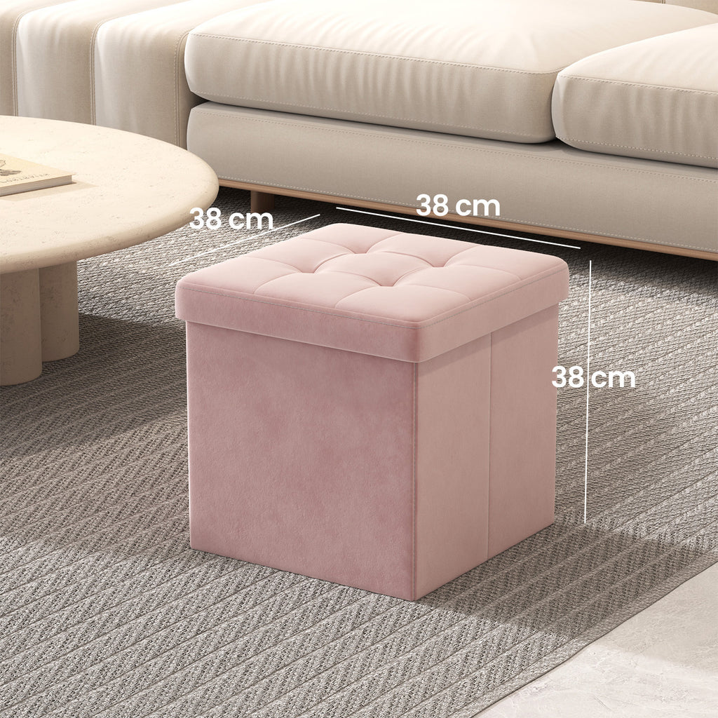 Sitzhocker mit Stauraum, Samt für Eingangsbereich und Alltag – Detailansicht 12