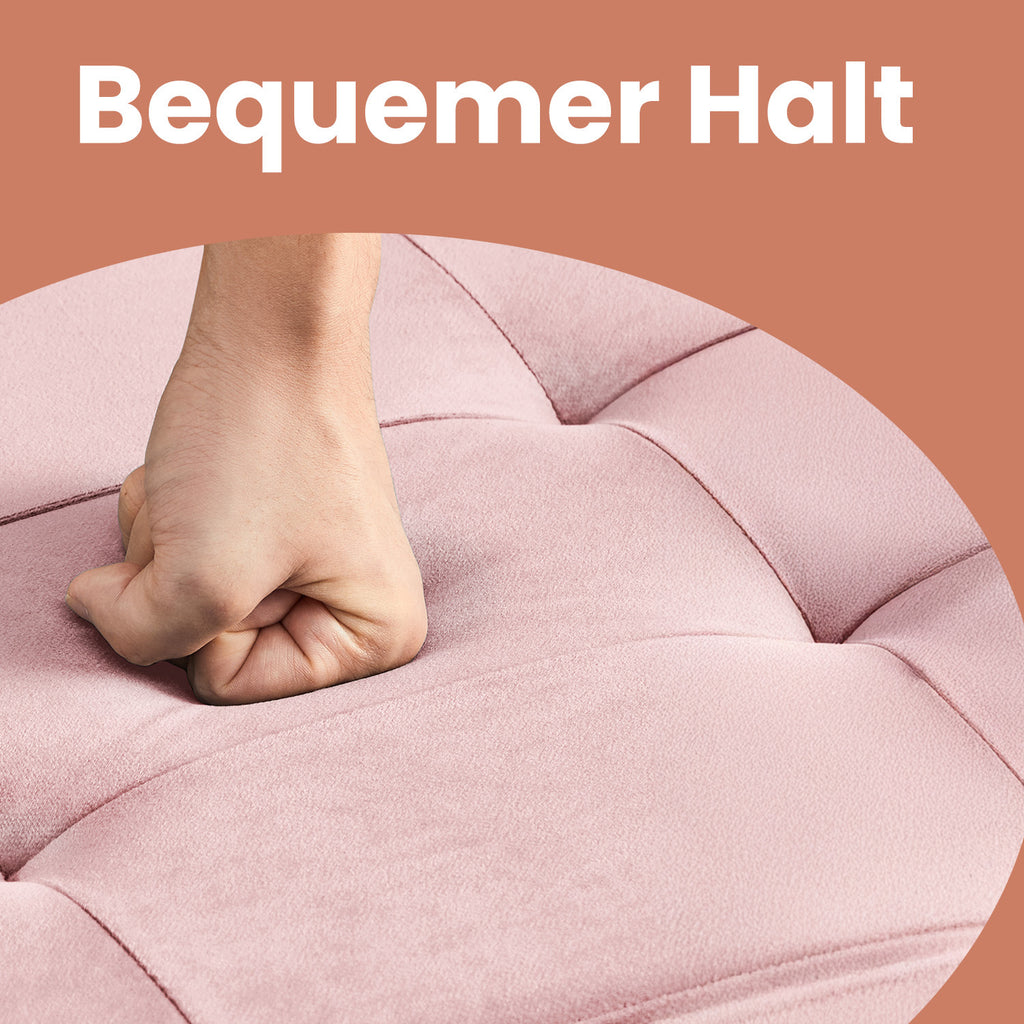 Sitzhocker mit Stauraum, Samt für Eingangsbereich und Alltag – Detailansicht 13