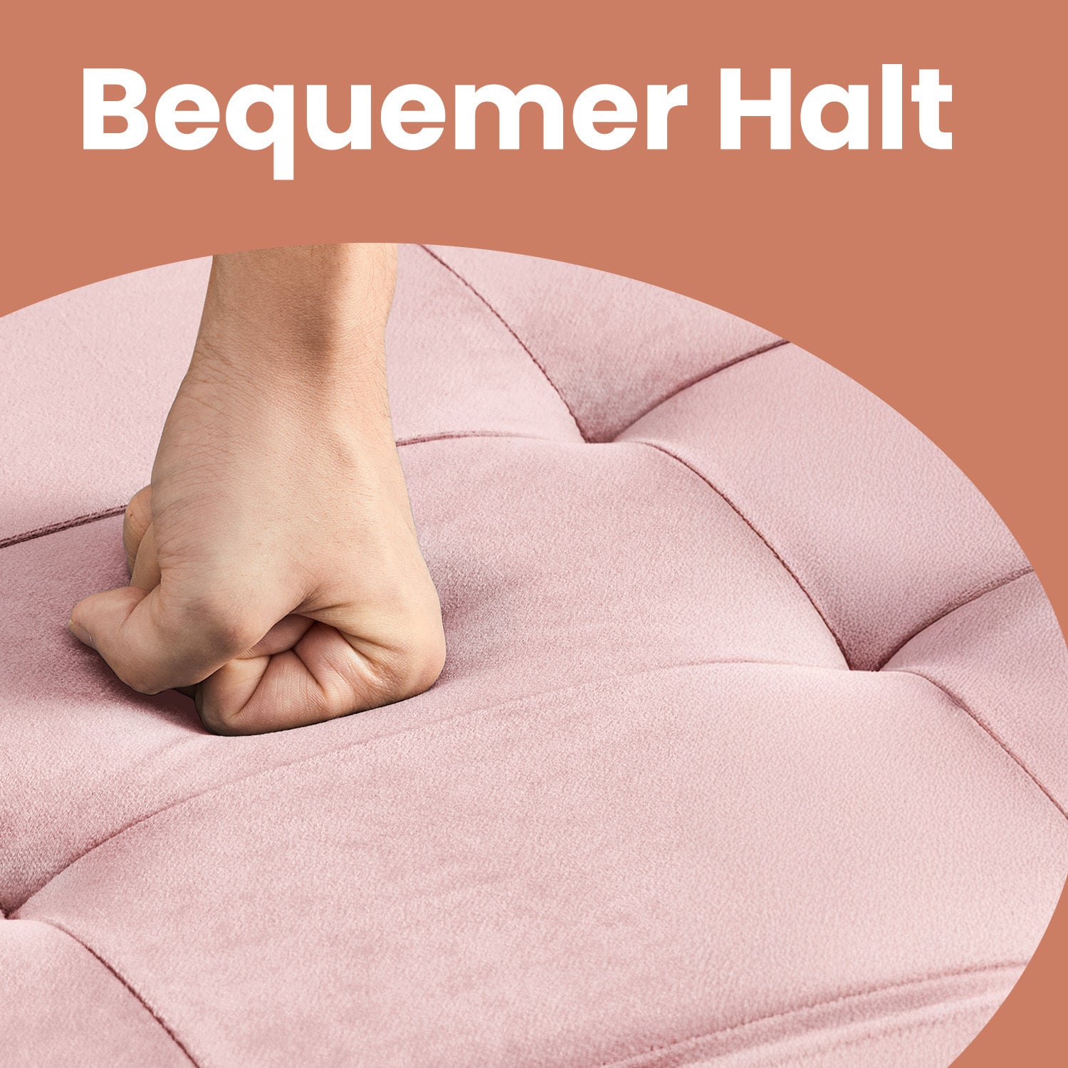Sitzhocker mit Stauraum, Samt für Eingangsbereich und Alltag – Detailansicht 13