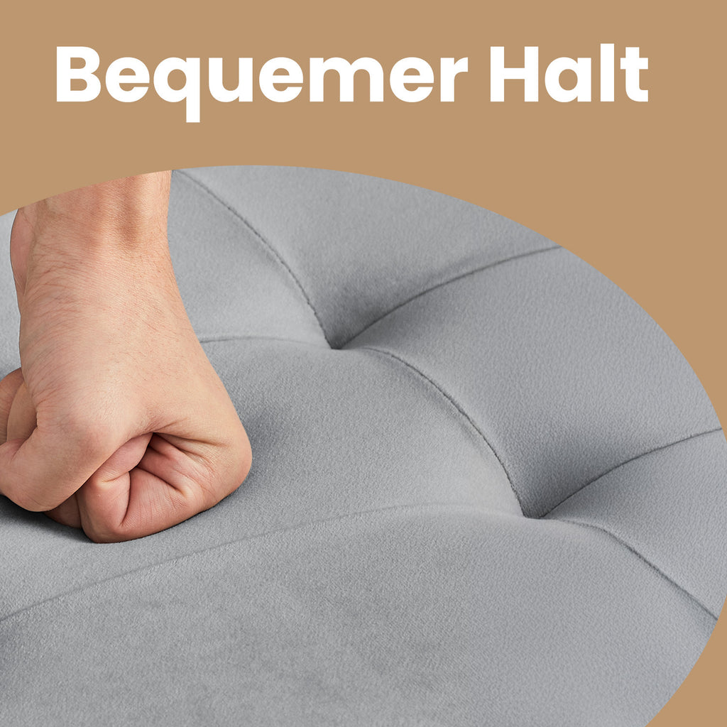 Sitzhocker mit Stauraum, Samt für Eingangsbereich und Alltag – Detailansicht 18
