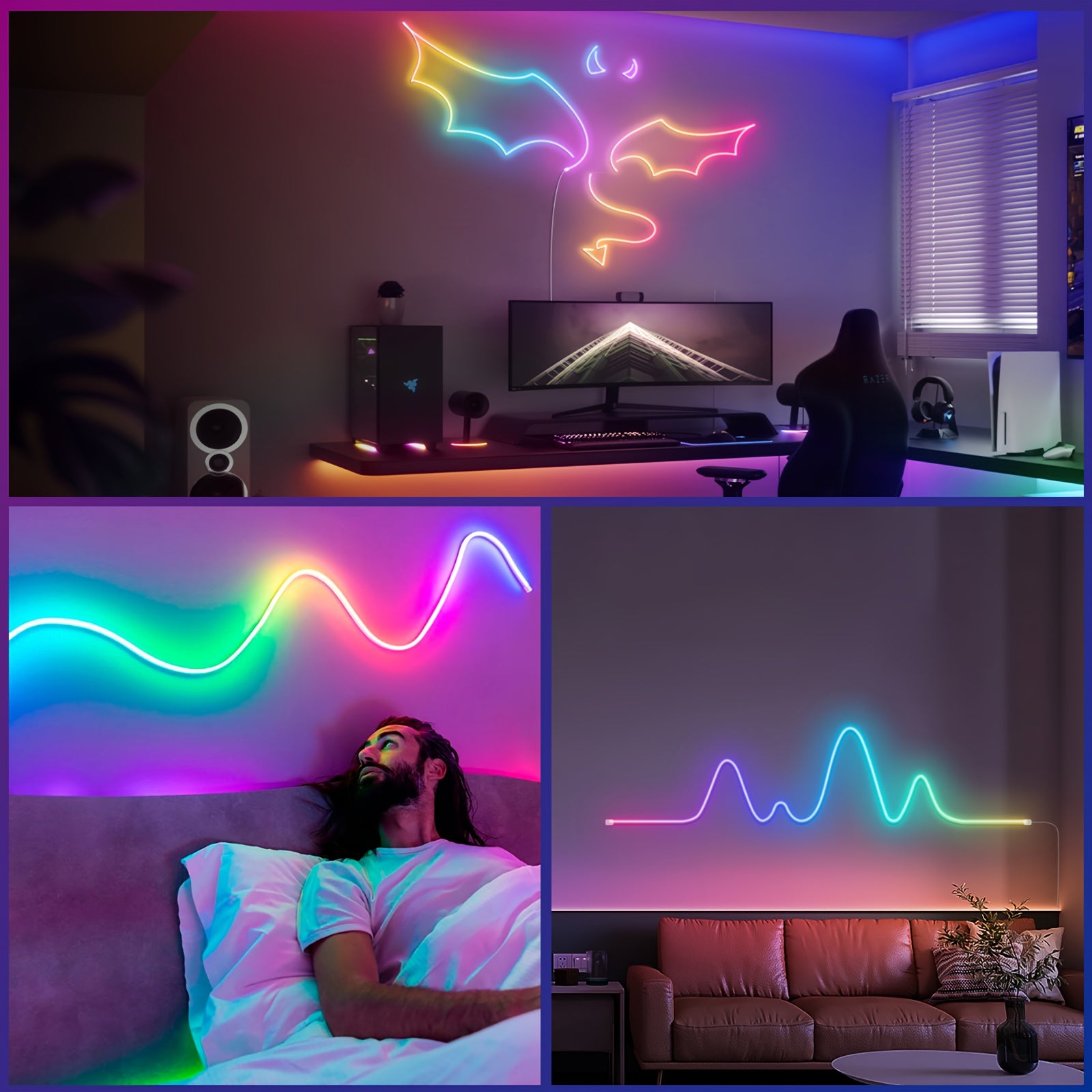 Smart-APP-LED-Lichterkette, LED-Beleuchtung für Schlafzimmer und Bett – Detailansicht 4