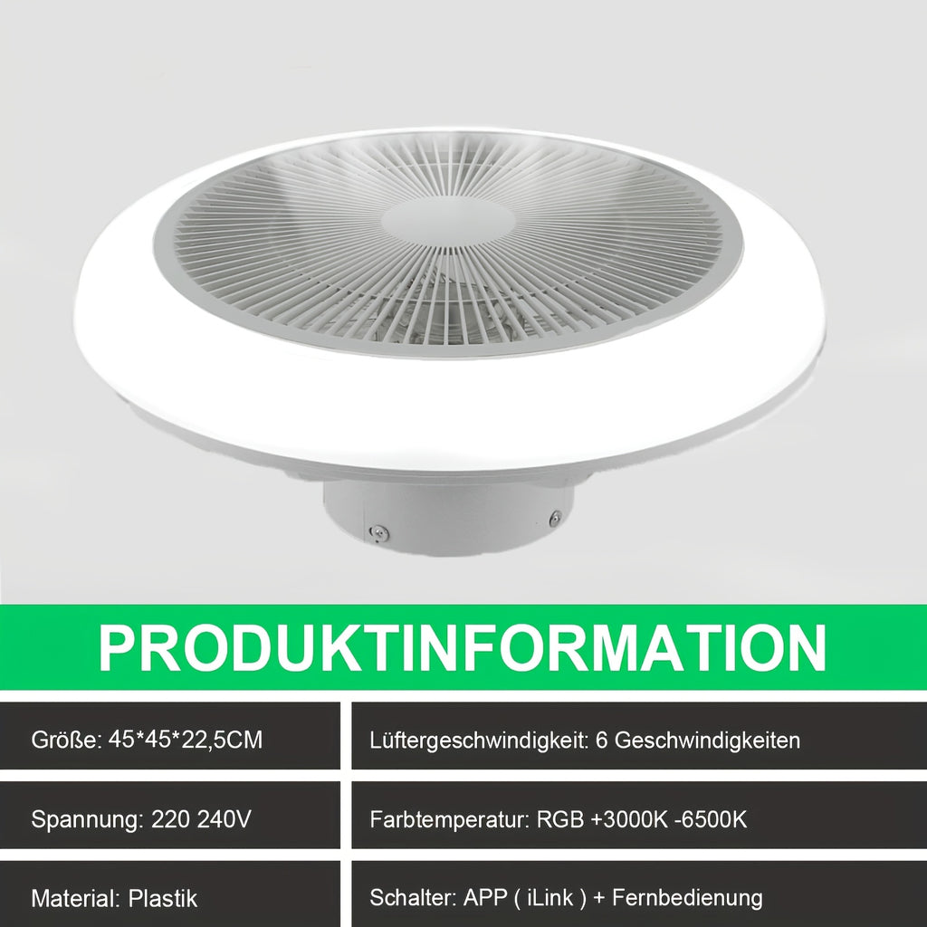 Smart Deckenventilator, weiß+ für Küche und Essbereich – Hauptansicht