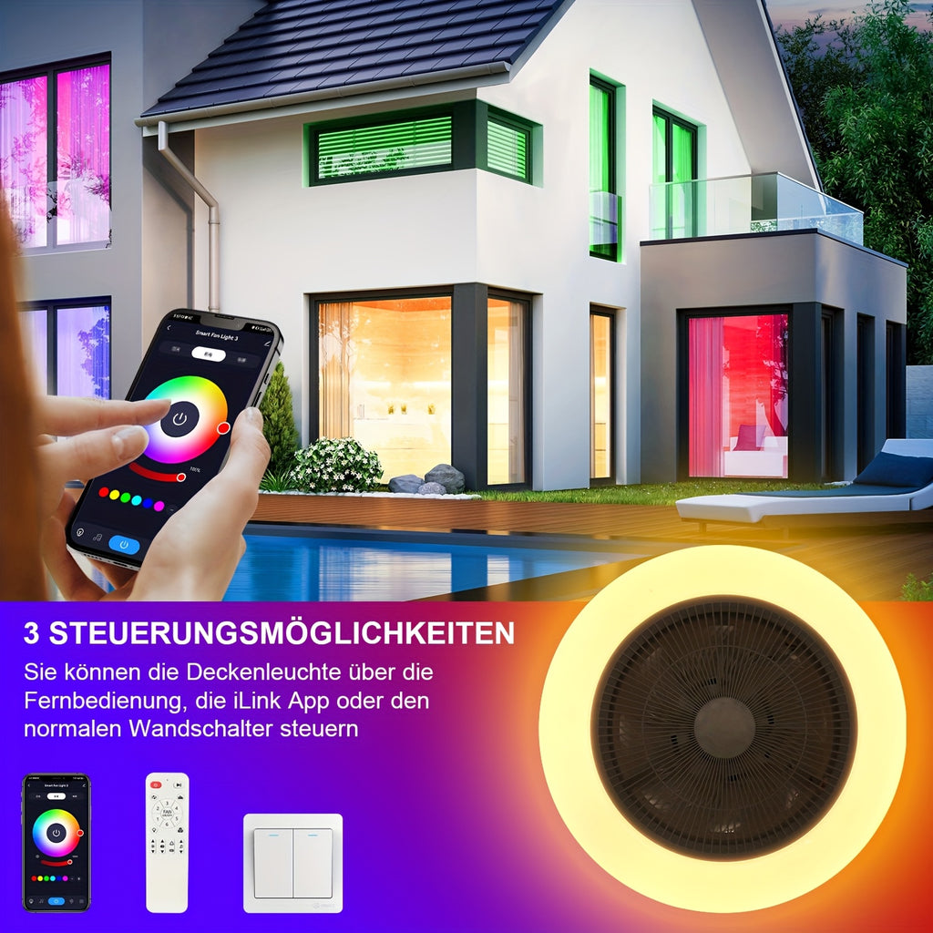 Smart Deckenventilator, weiß+ für Küche und Essbereich – Detailansicht 6