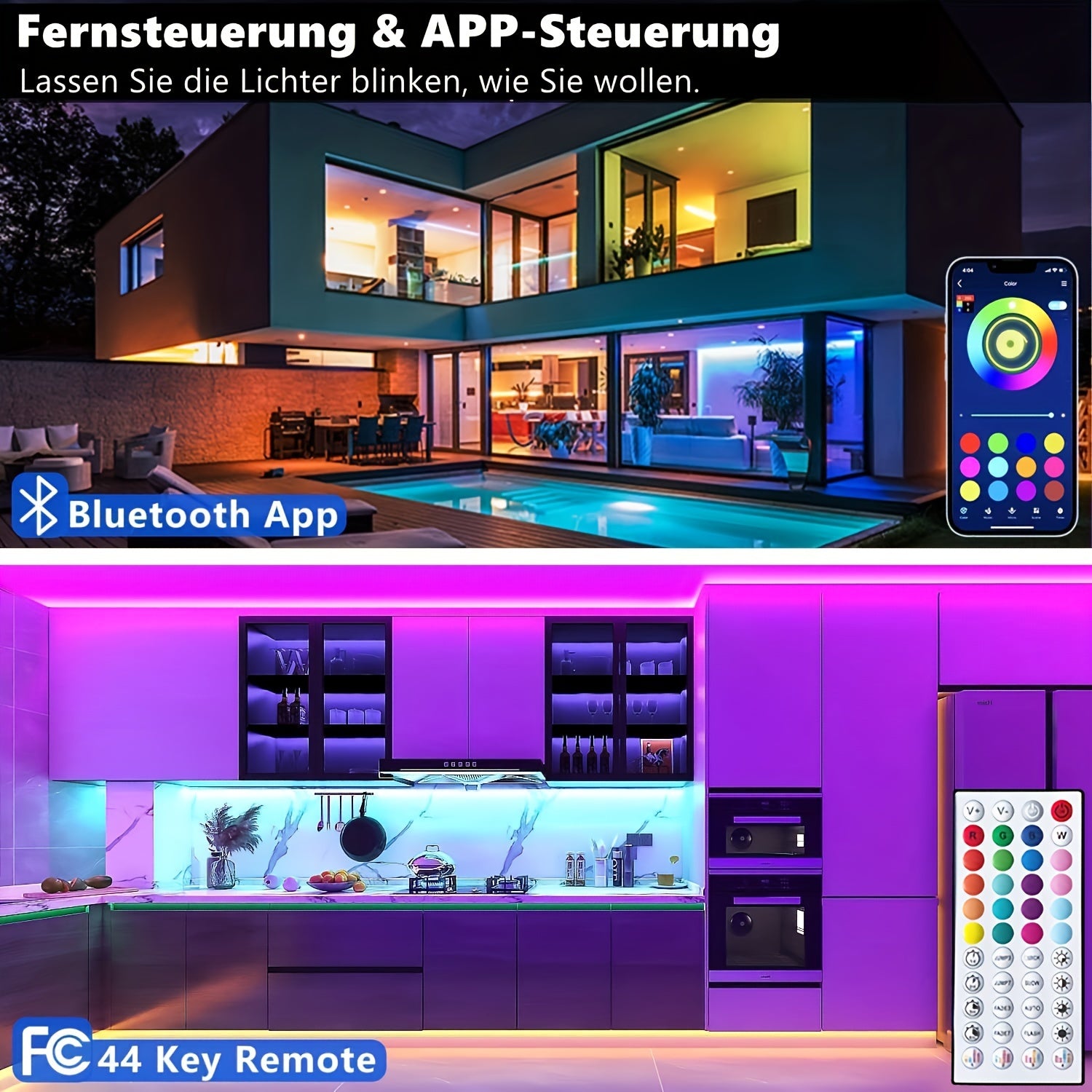 Smart LED Streifen Lichter, LED-Beleuchtung für Schlafzimmer und Bett – Hauptansicht