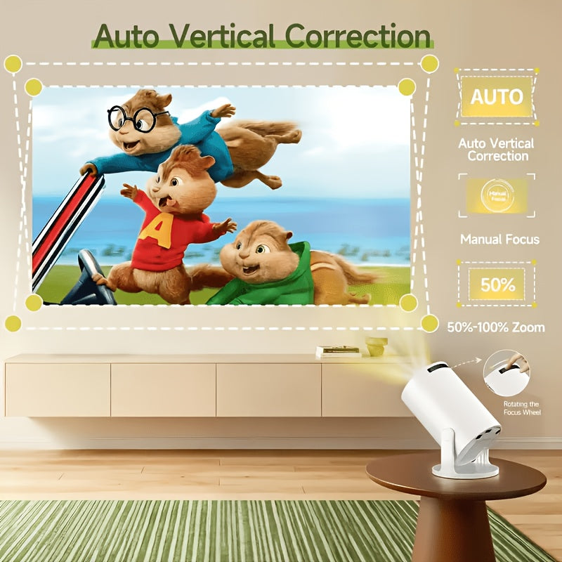 Smart Mini-Projektor, Weiß für 4K-HD-Inhalte native 1080P-Auflösung und ein Heimkinoerlebnis ist kompatibel – Detailansicht 2