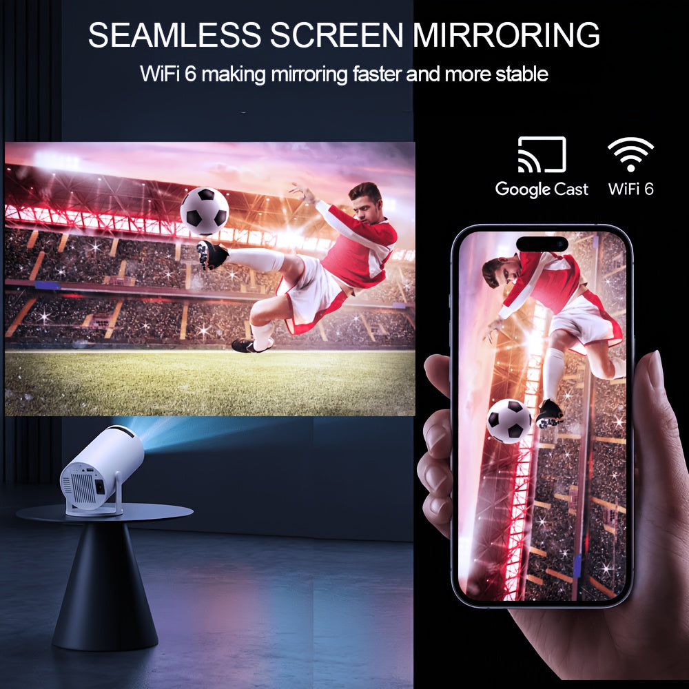 Smart Mini-Projektor, Weiß für 4K-HD-Inhalte native 1080P-Auflösung und ein Heimkinoerlebnis ist kompatibel – Detailansicht 4